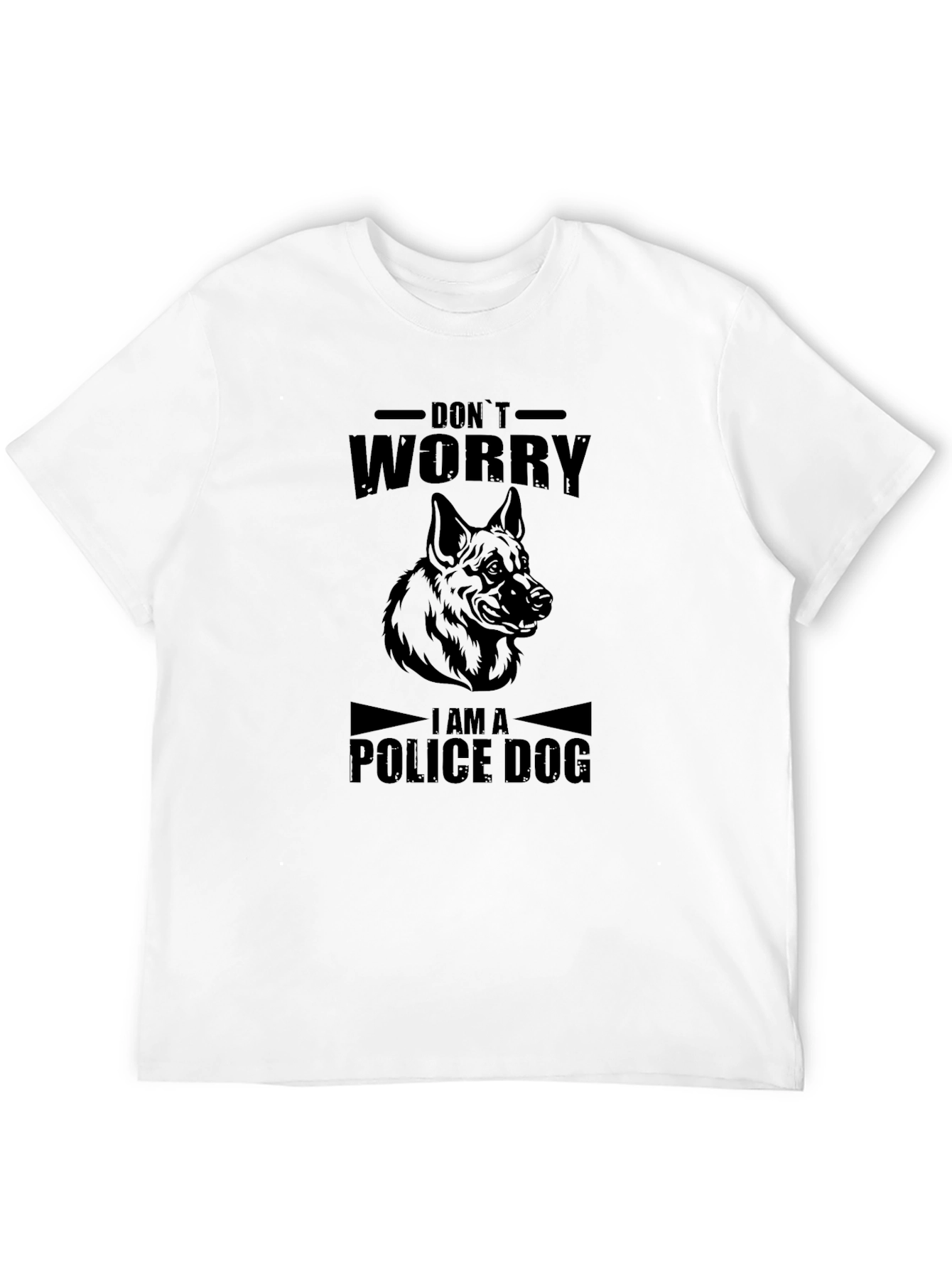 Dont Worry Police Dog Black T-Shirt