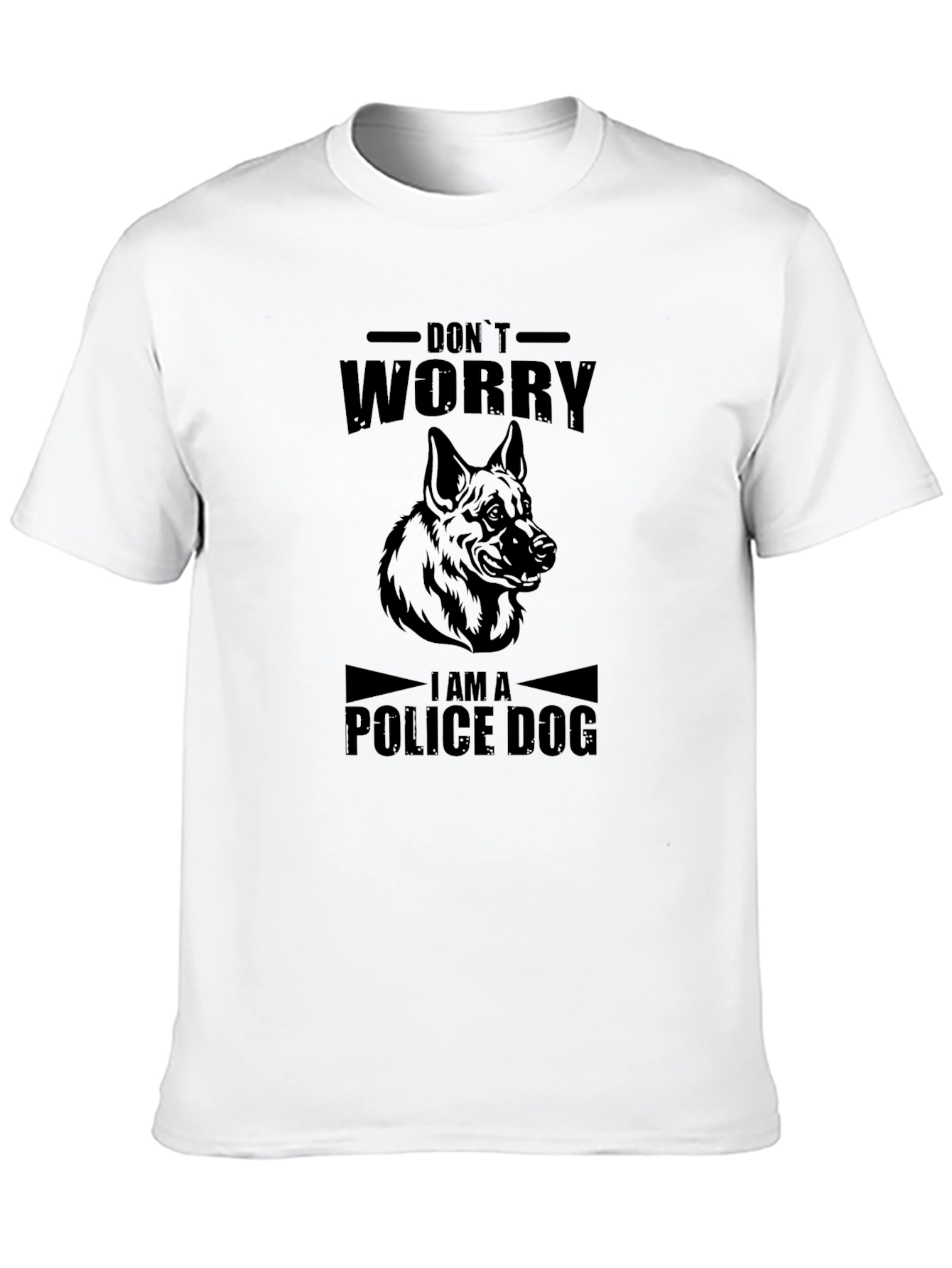 Dont Worry Police Dog Black T-Shirt