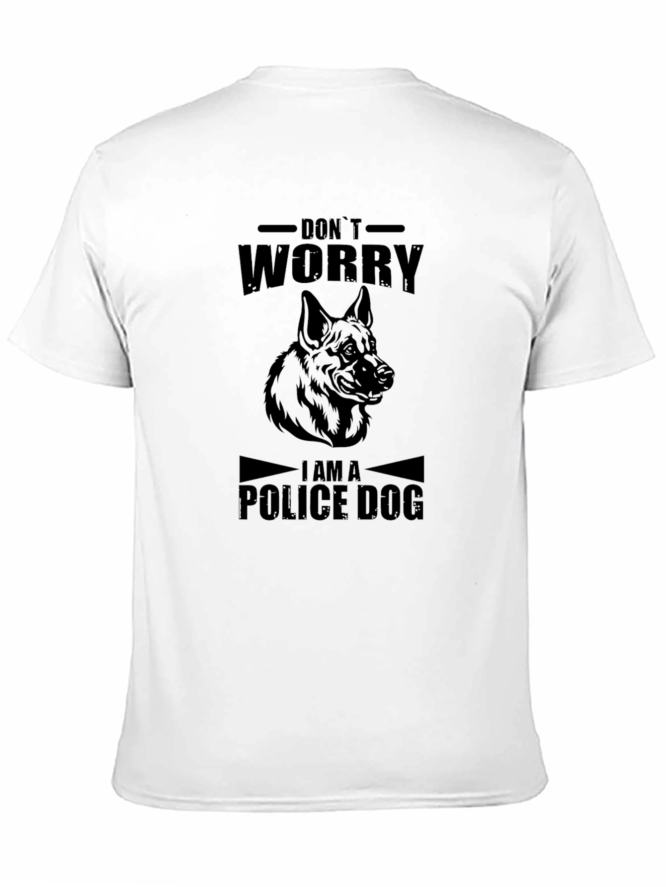 Dont Worry Police Dog Black T-Shirt