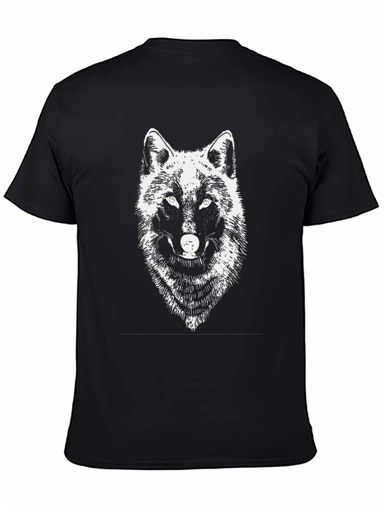 Wolf Graphic Tee - Bold Black Cotton T-Shirt