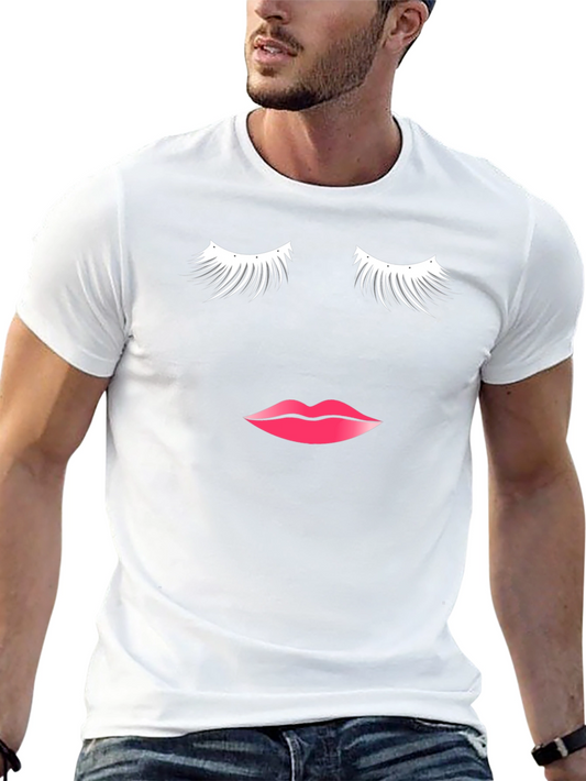 Eyelashes & Lips Graphic Tee - Stylish & Fun