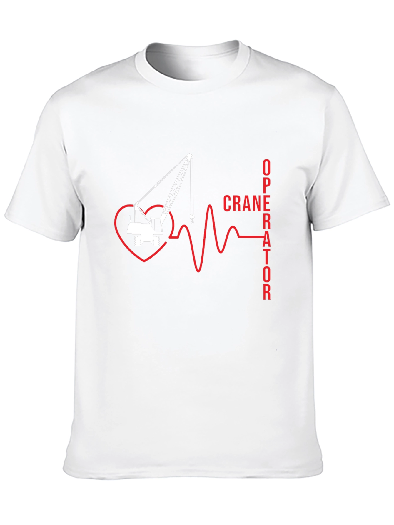 Crane Operator Heartbeat T-Shirt