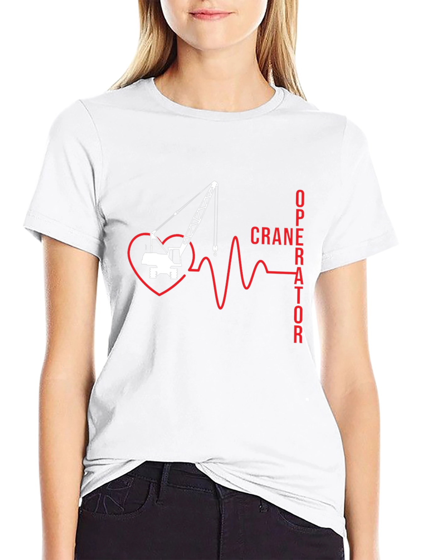 Crane Operator Heartbeat T-Shirt