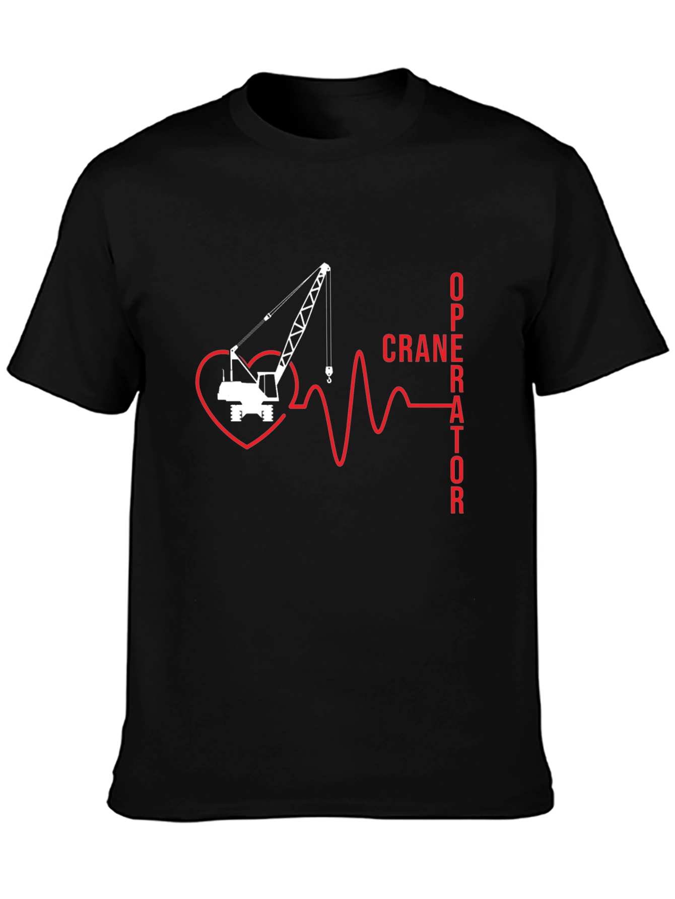 Crane Operator Heartbeat T-Shirt