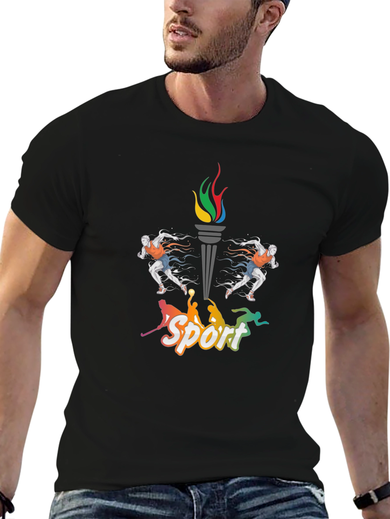 Sport Graphic Black T-Shirt
