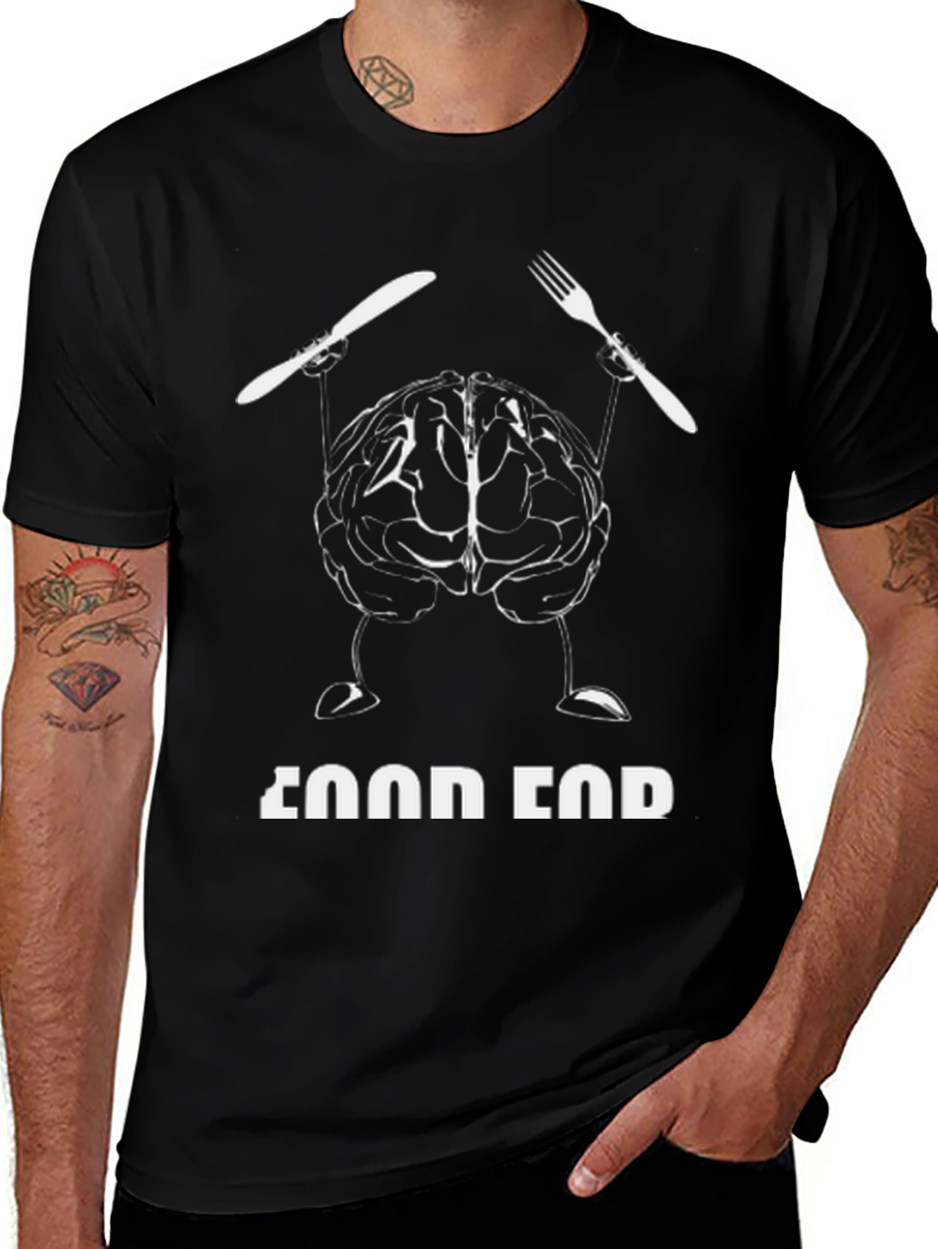 Food for Thought Brain Graphic T-Shirt