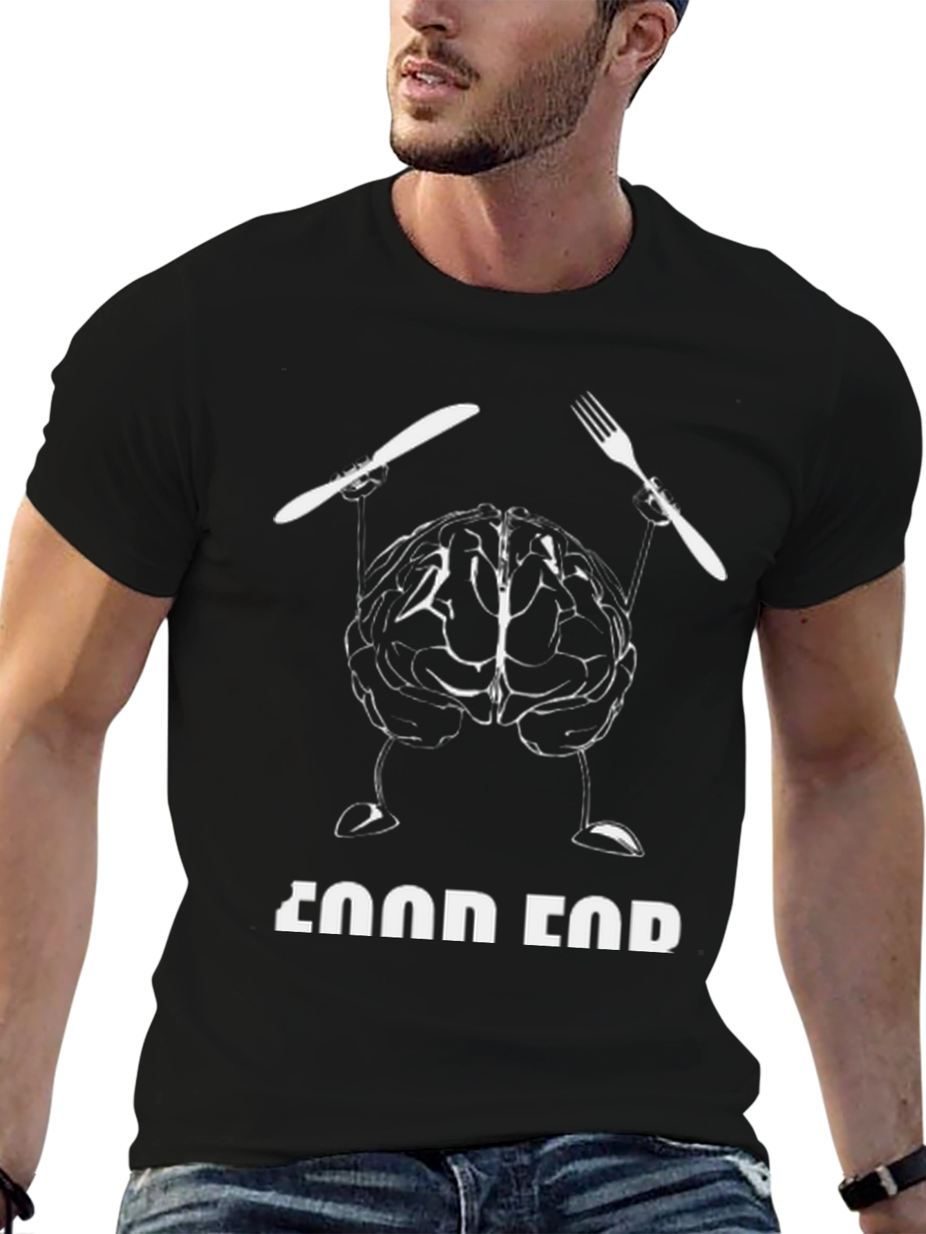 Food for Thought Brain Graphic T-Shirt