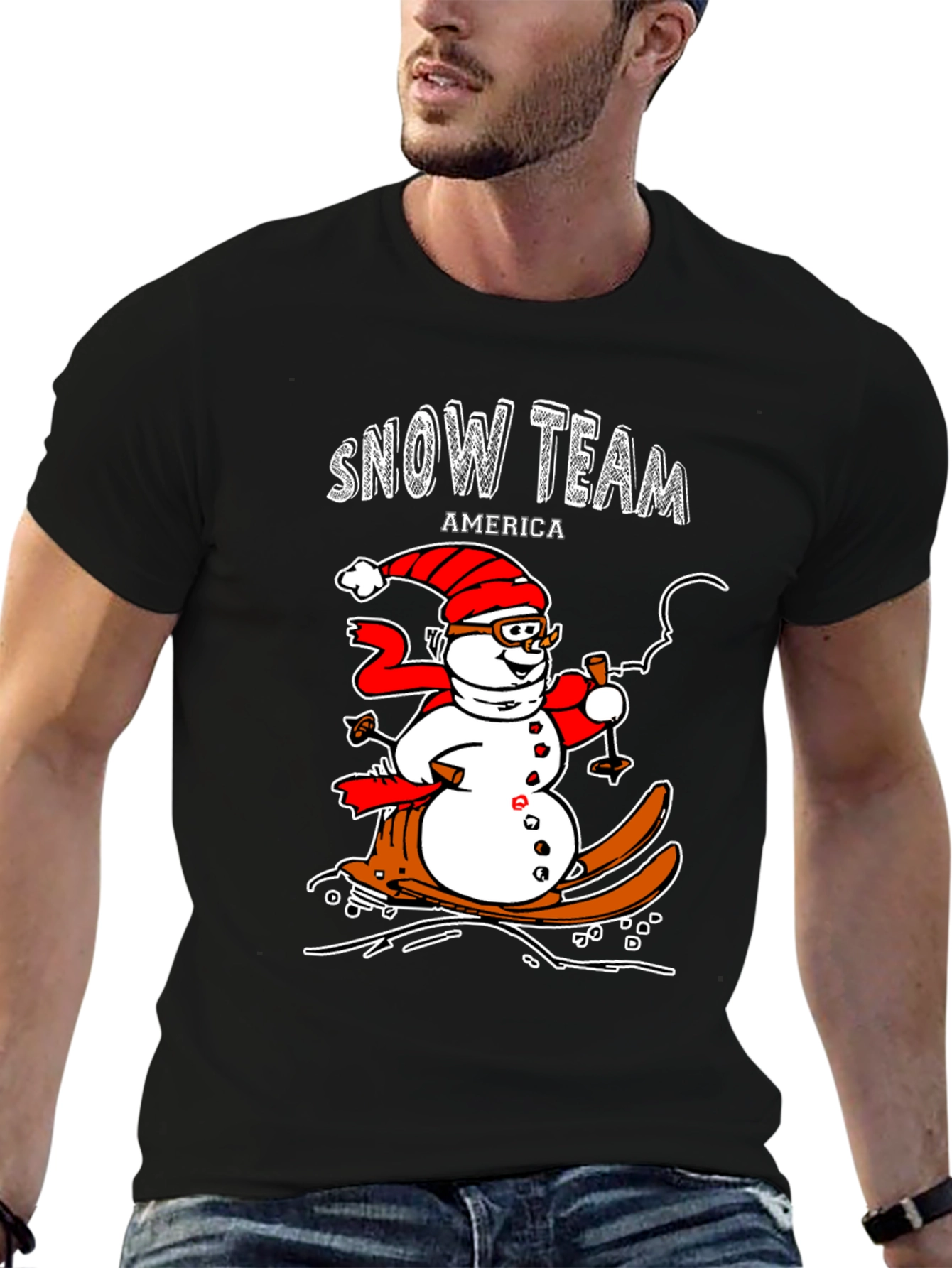 Snow Team America Novelty Graphic Tee