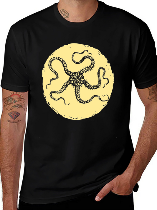 Black T-Shirt with Starfish Graphic