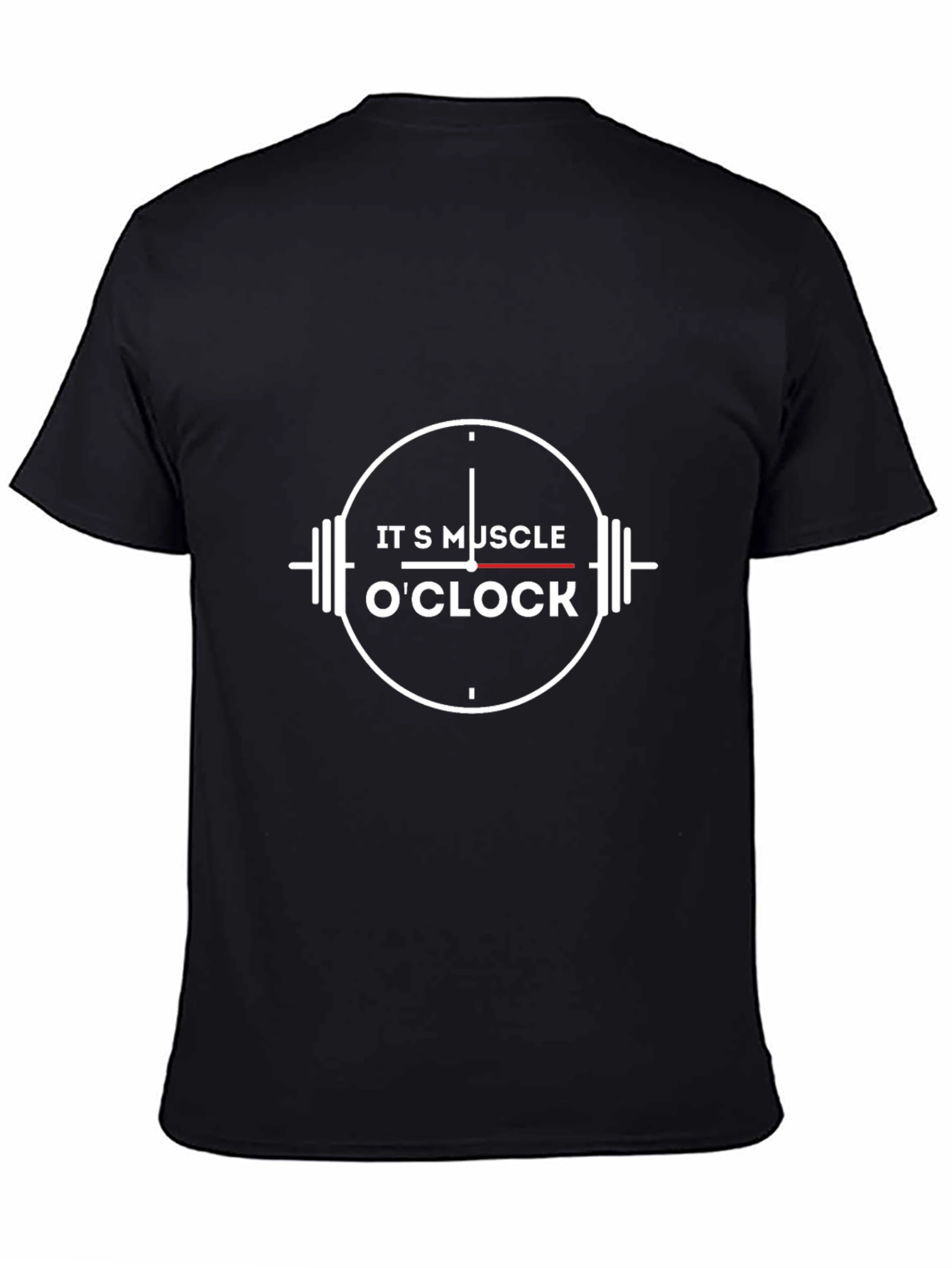Its Muscle OClock Black Graphic T-Shirt