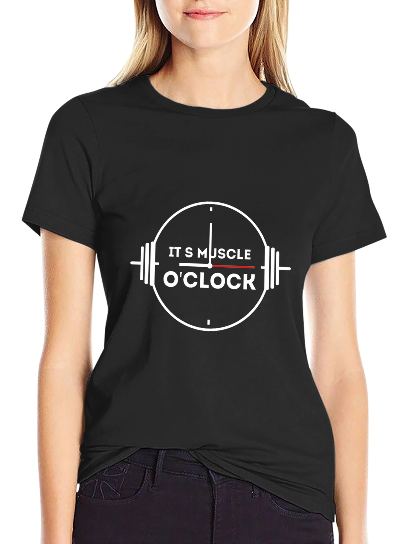 Its Muscle OClock Black Graphic T-Shirt