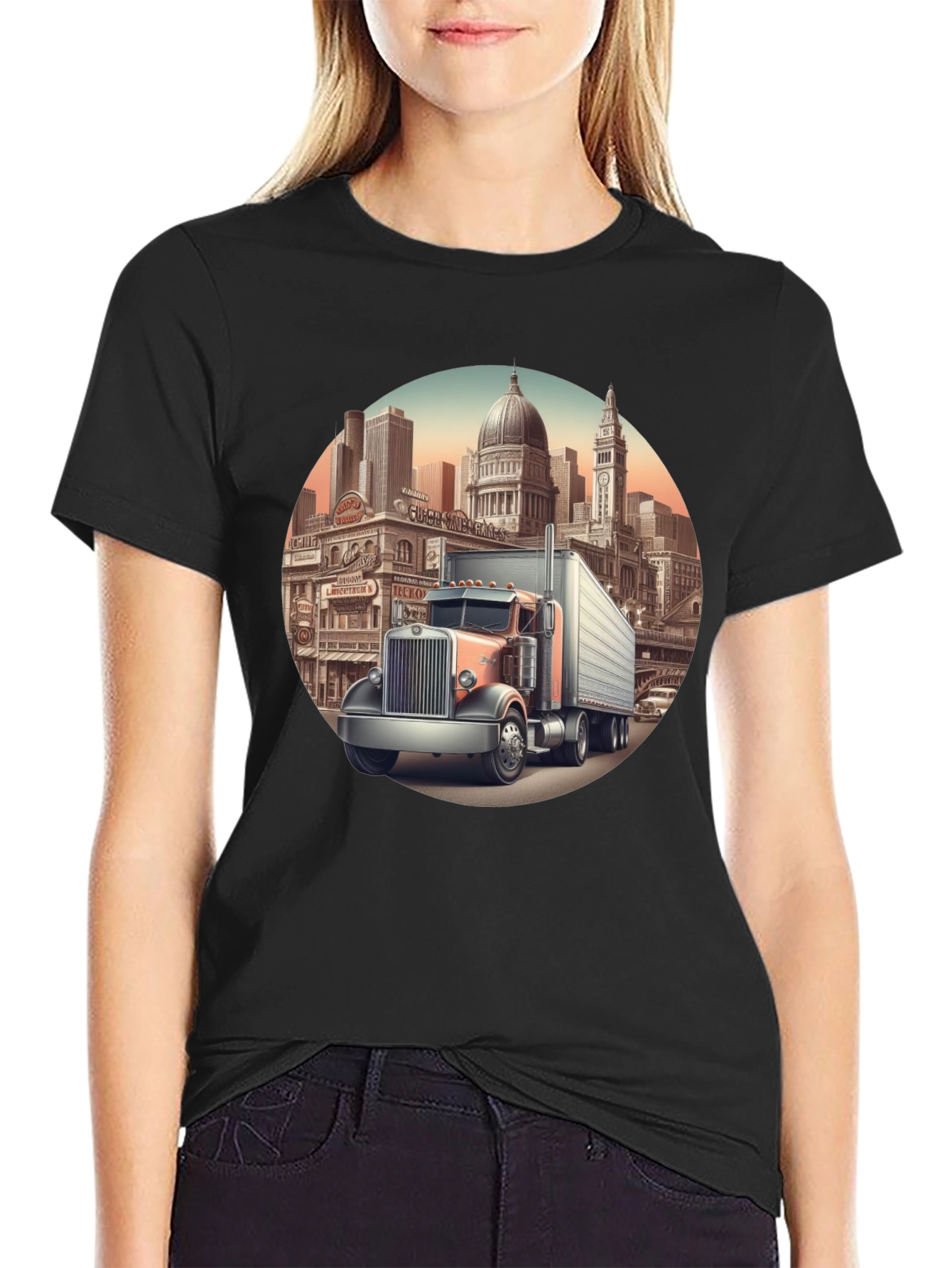 Trucker Cityscape Graphic Tee