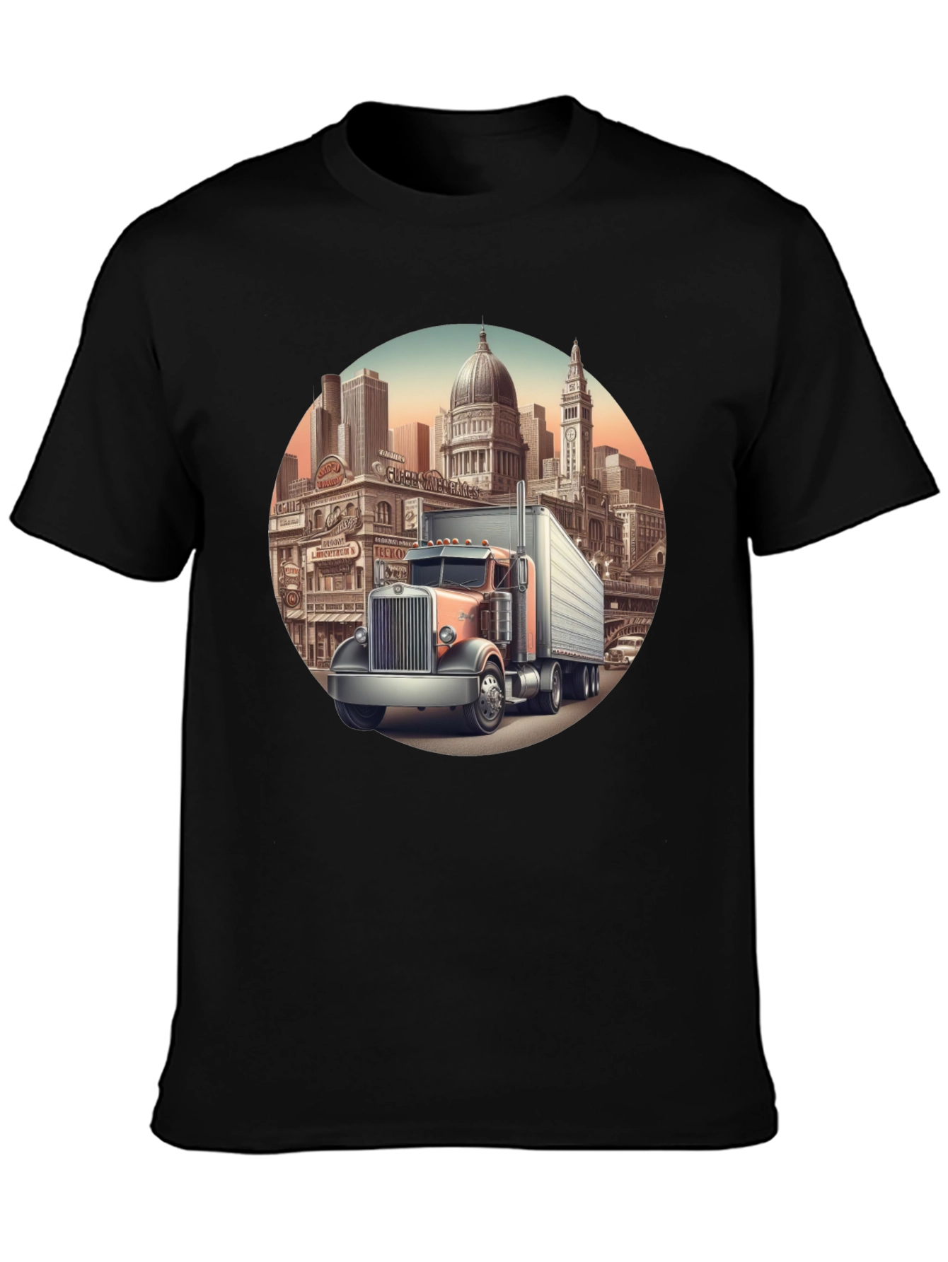 Trucker Cityscape Graphic Tee