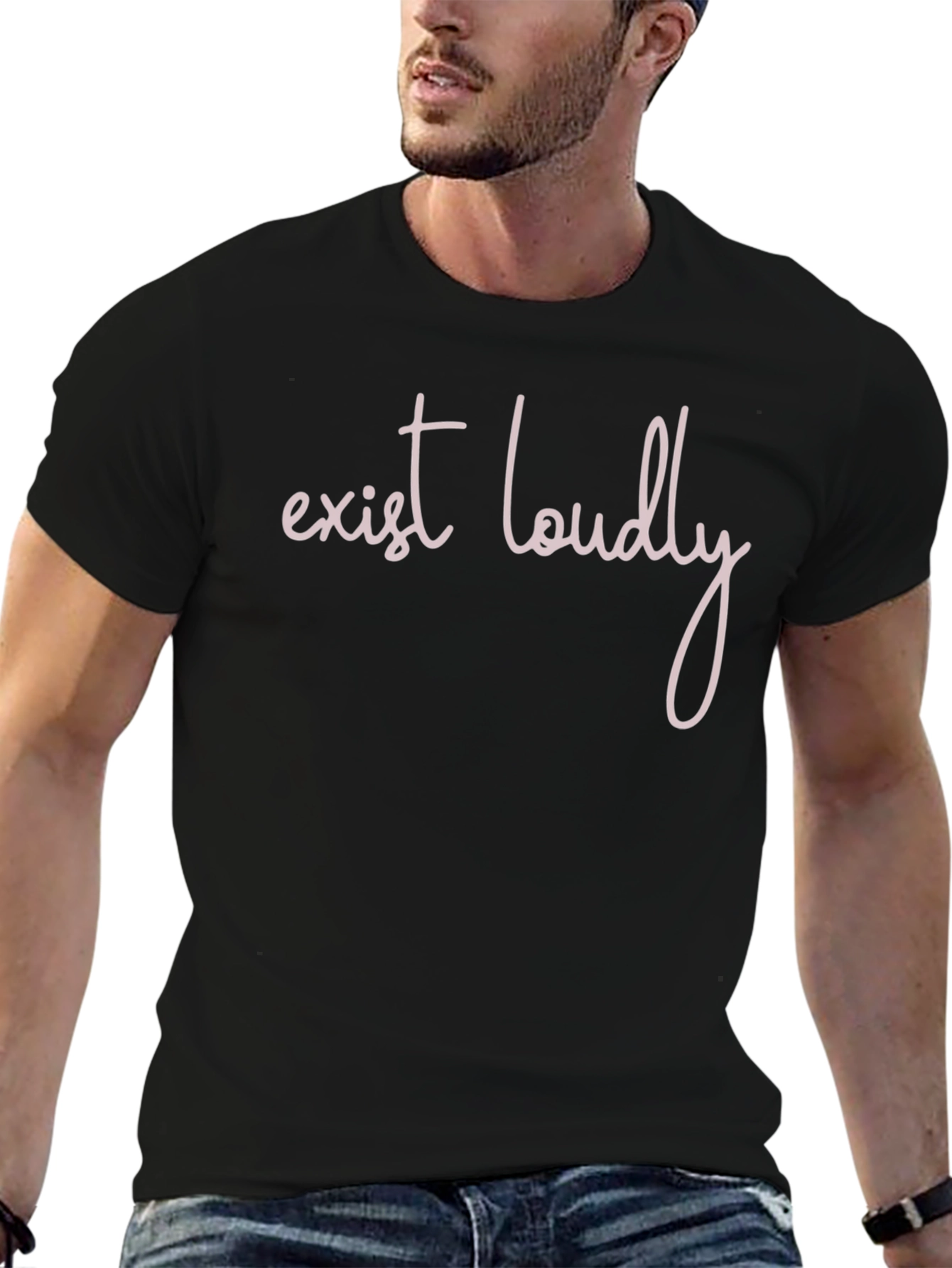 Exist Loudly Graphic Tee - Black Cotton T-Shirt