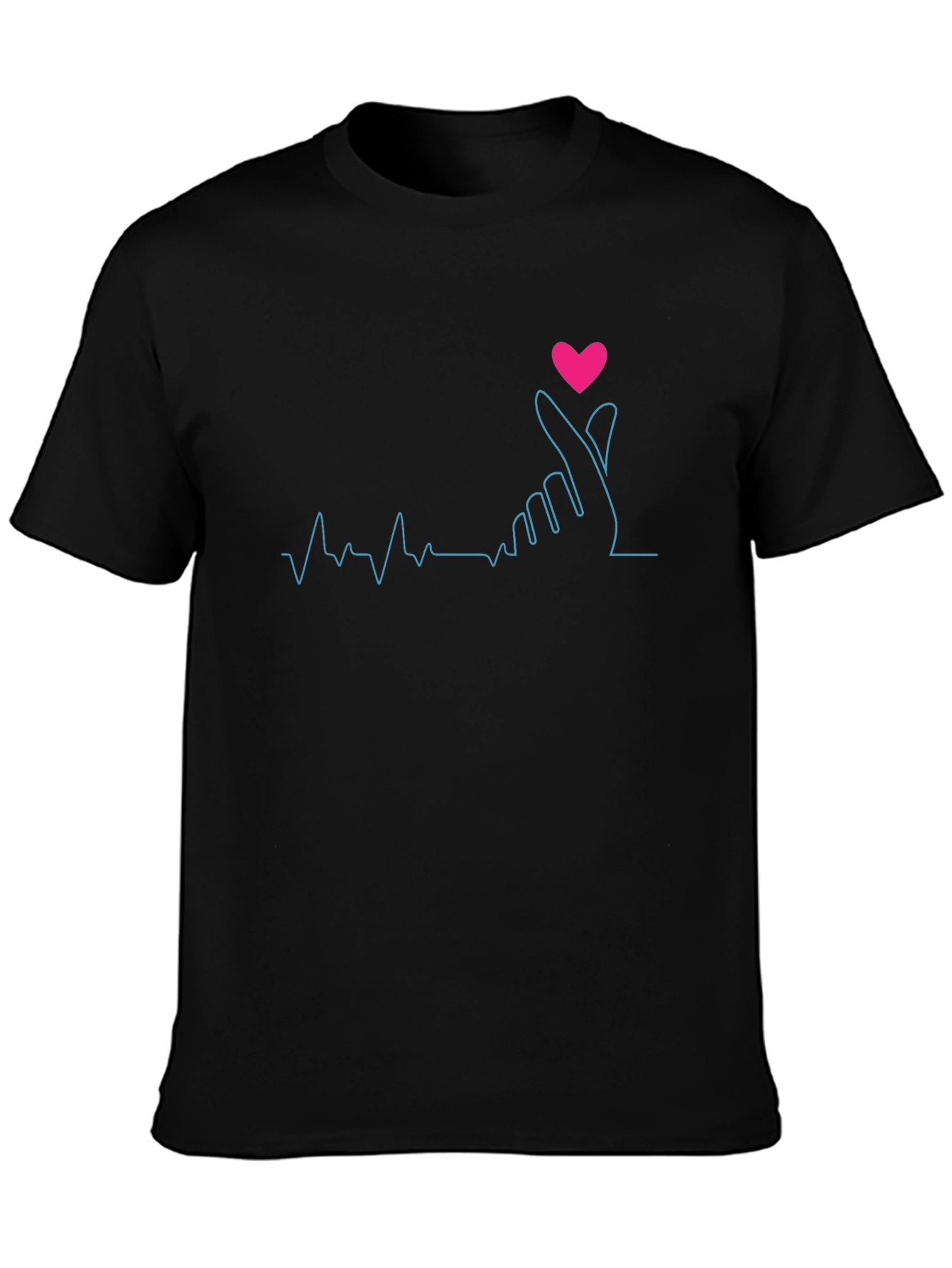 Heartbeat Finger Heart Graphic T-Shirt