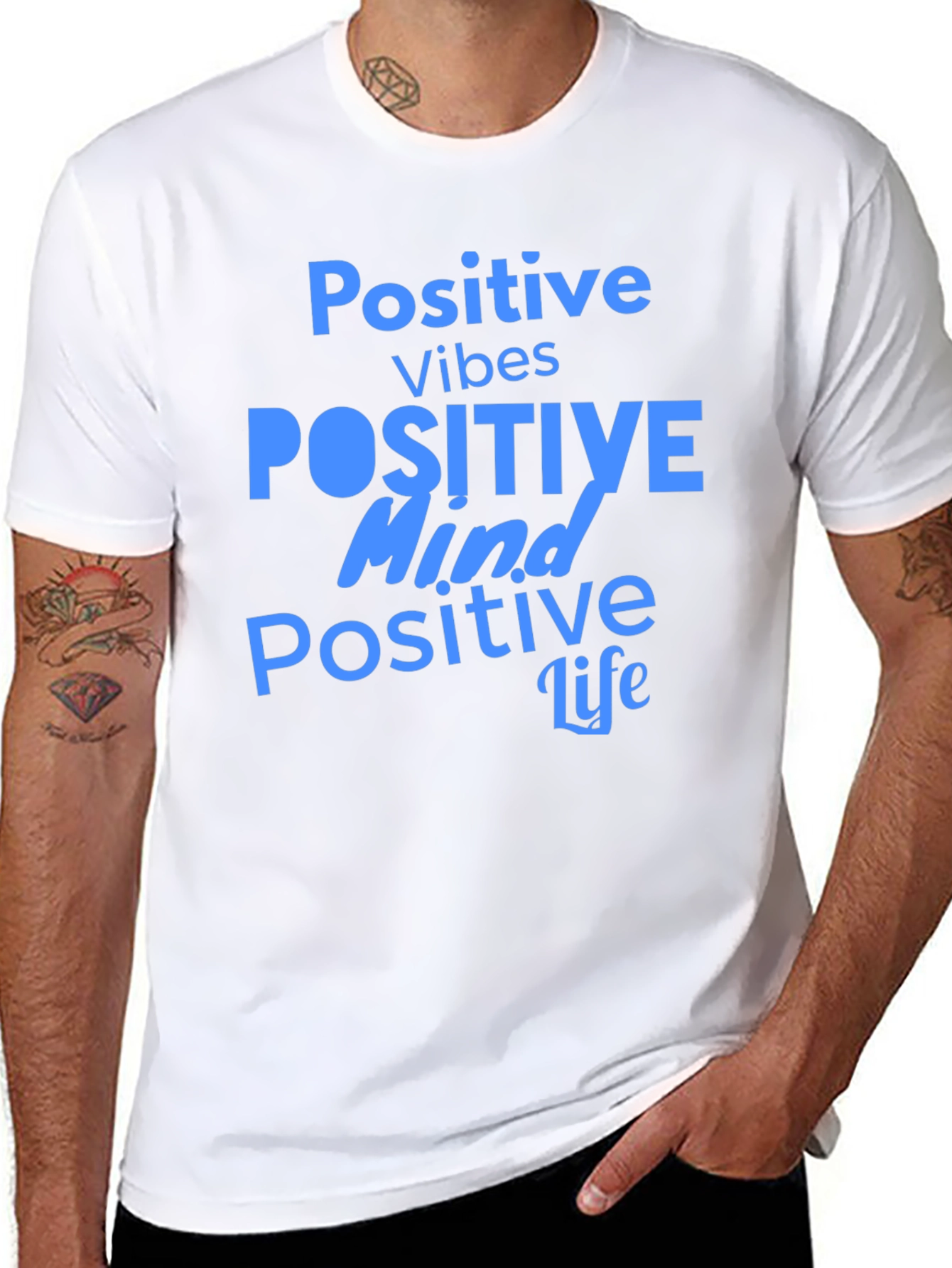 Positive Vibes Graphic Tee - Black Casual T-Shirt