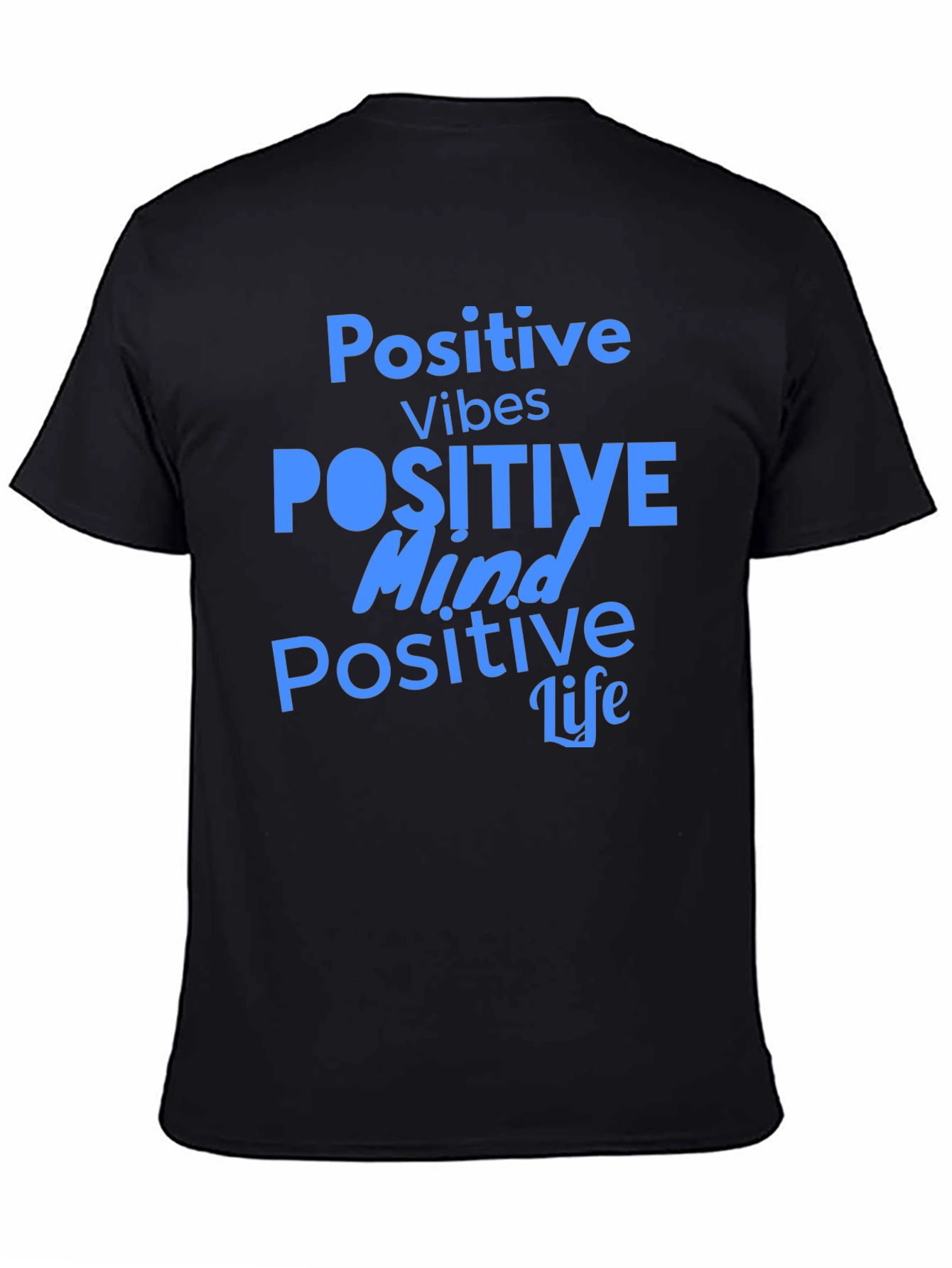 Positive Vibes Graphic Tee - Black Casual T-Shirt