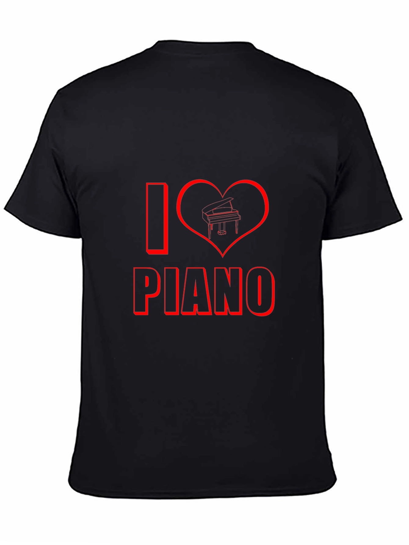 I Heart Piano Black T-Shirt