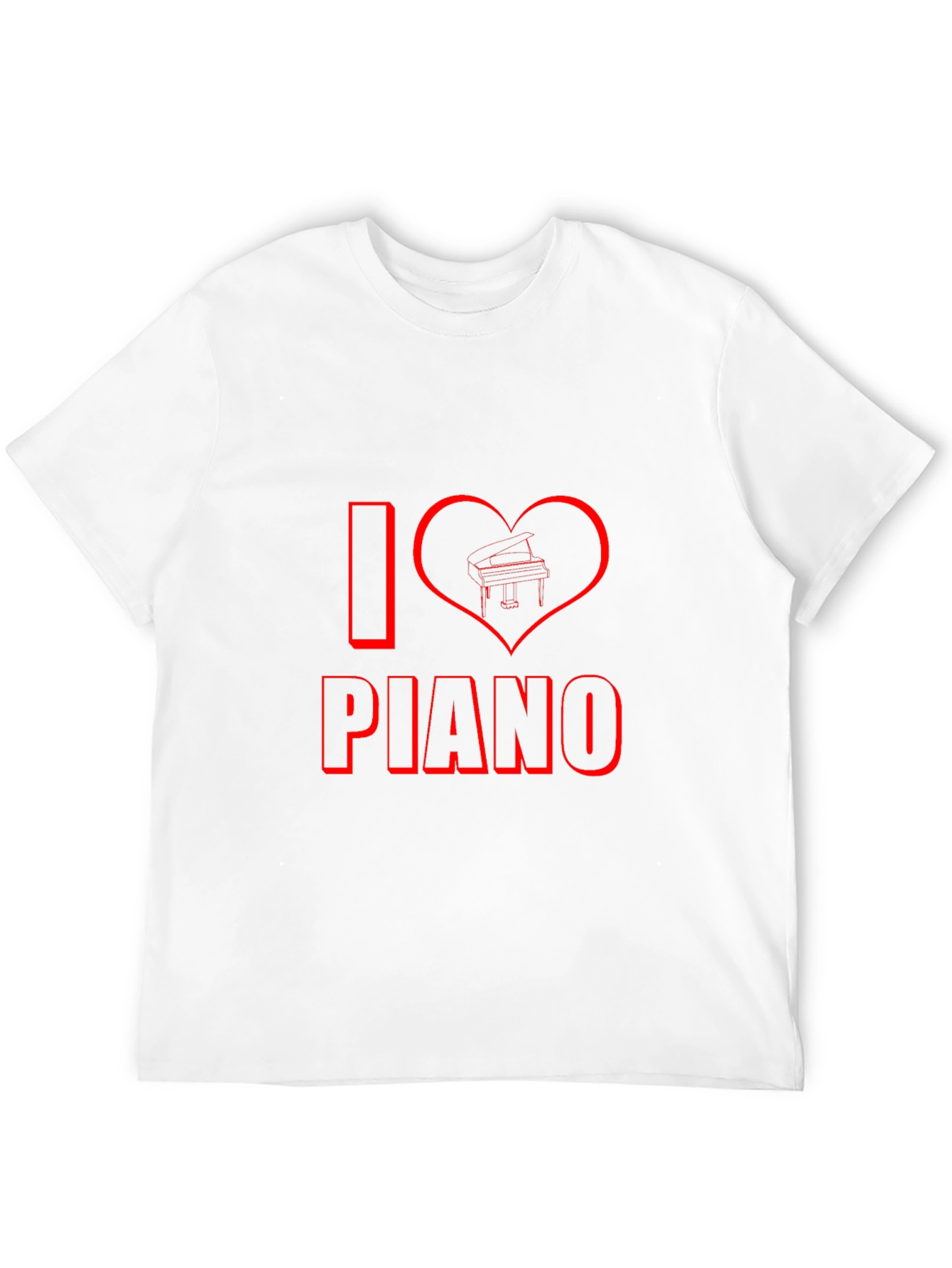 I Heart Piano Black T-Shirt