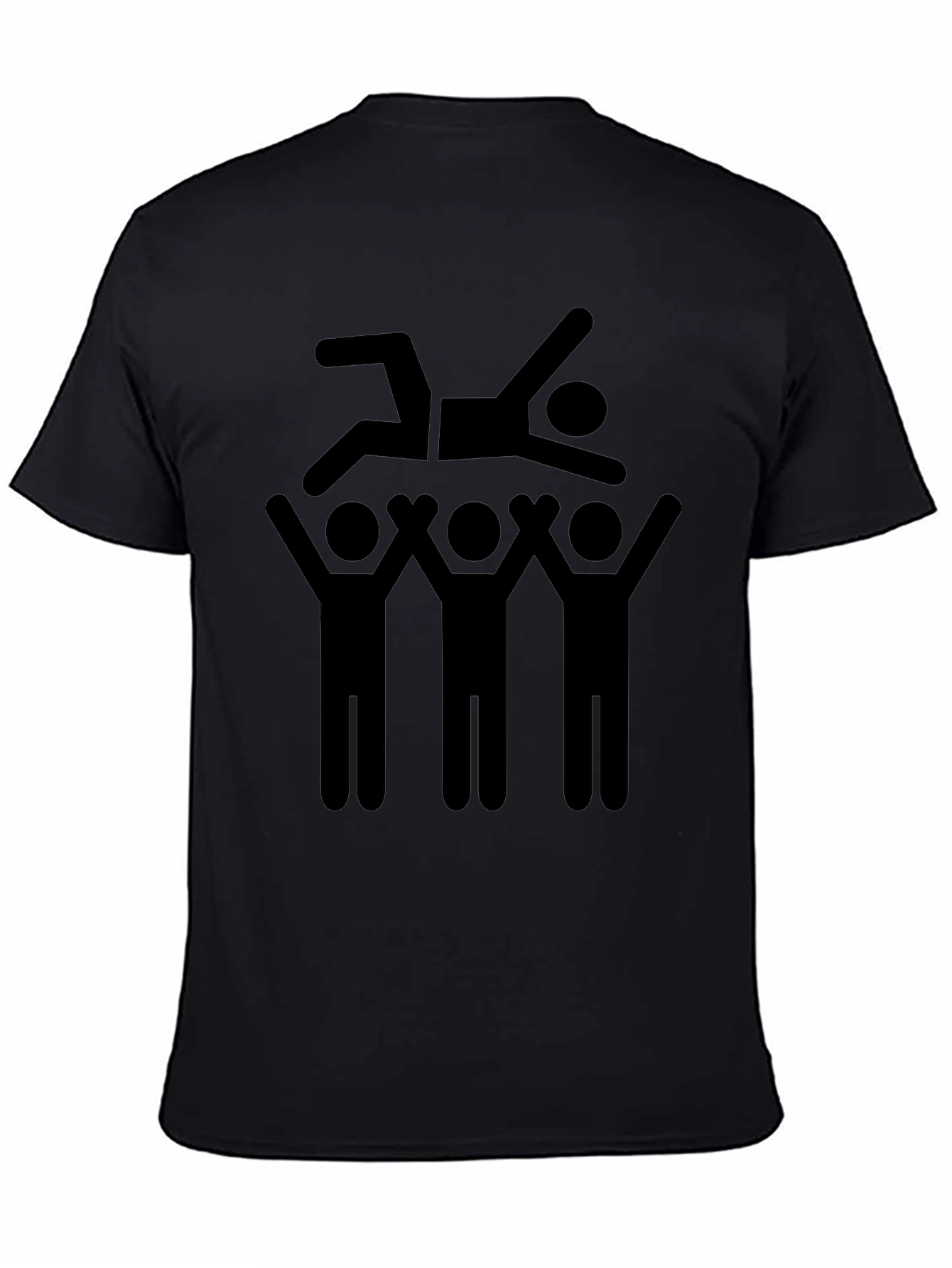 Crowd Surfing Graphic Tee - Black Cotton T-Shirt