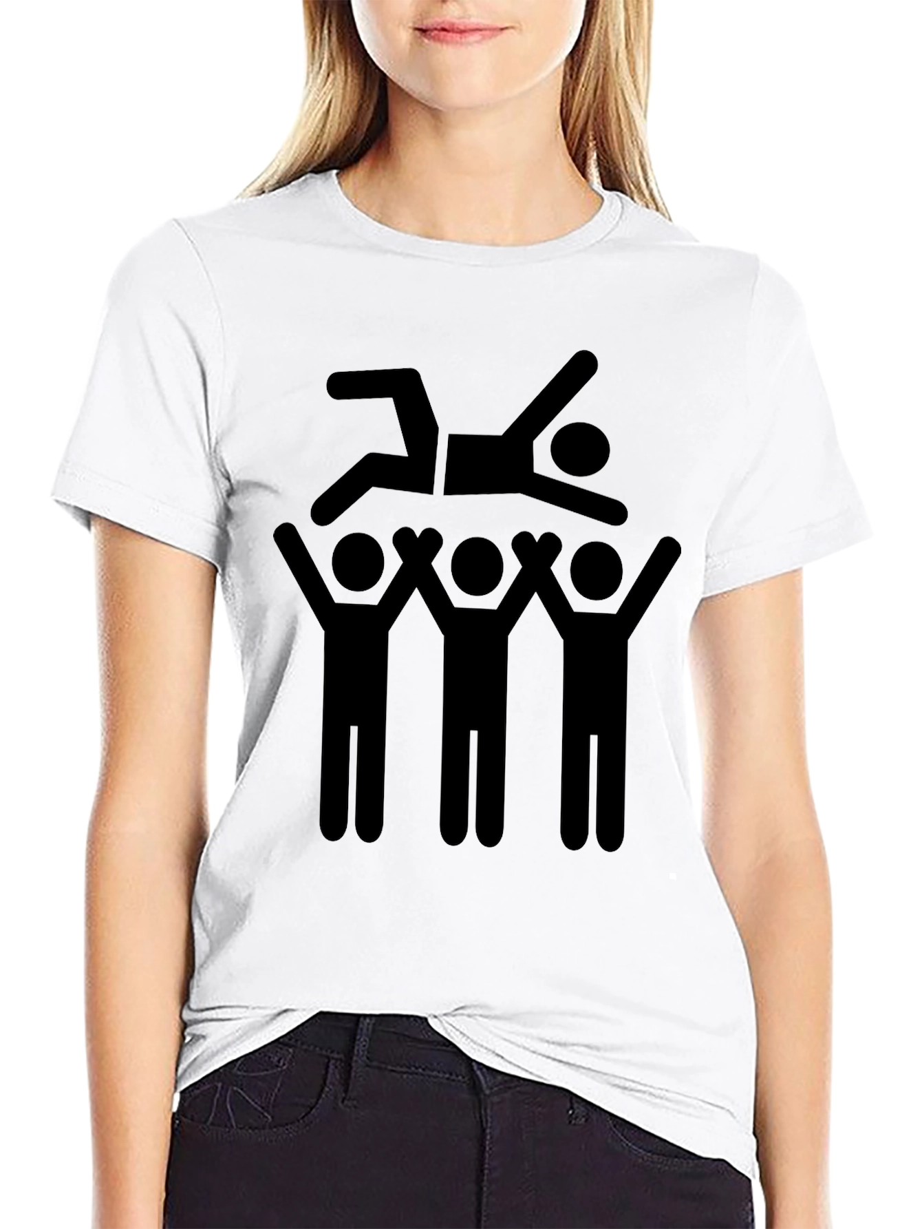 Crowd Surfing Graphic Tee - Black Cotton T-Shirt