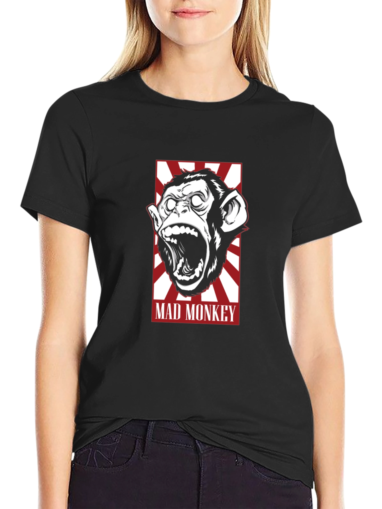 Mad Monkey Graphic Tee - Bold Black T-Shirt