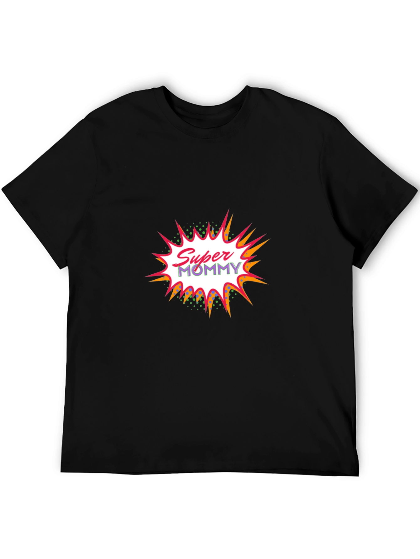 Super Mommy Graphic Tee - Black Cotton Casual T-Shirt