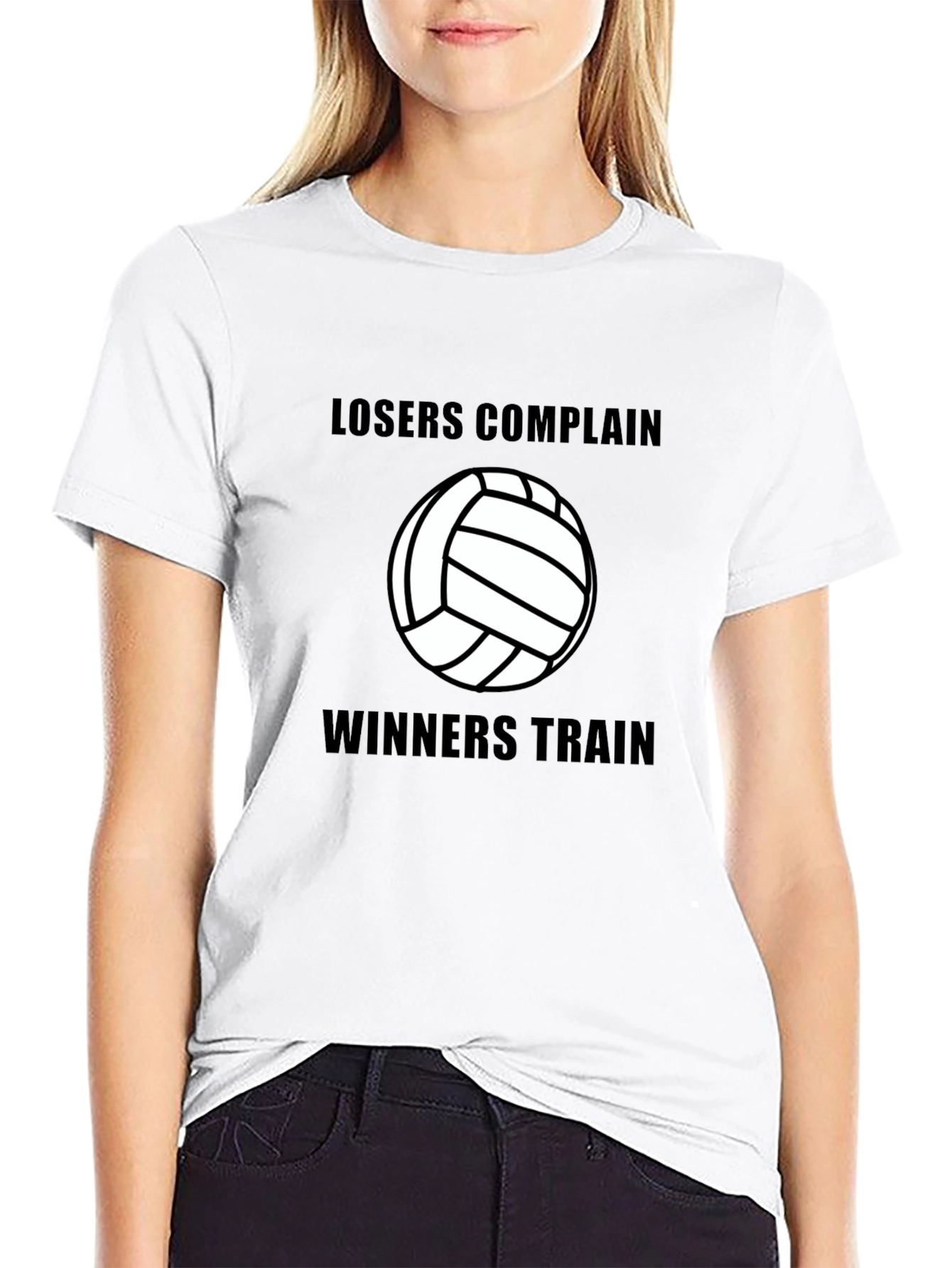 Volleyball Losers Complain Winners Train Black T-Shirt
