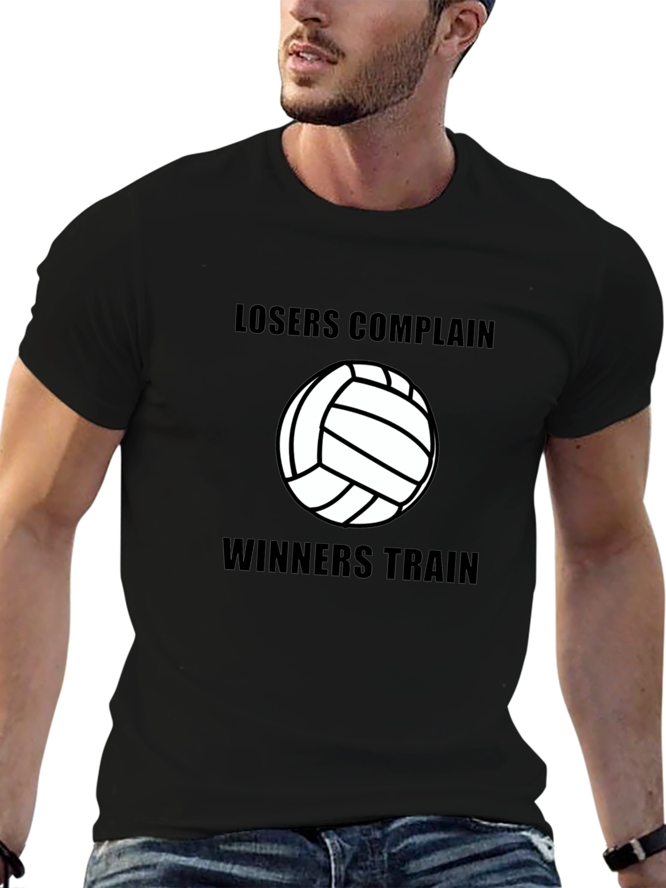 Volleyball Losers Complain Winners Train Black T-Shirt