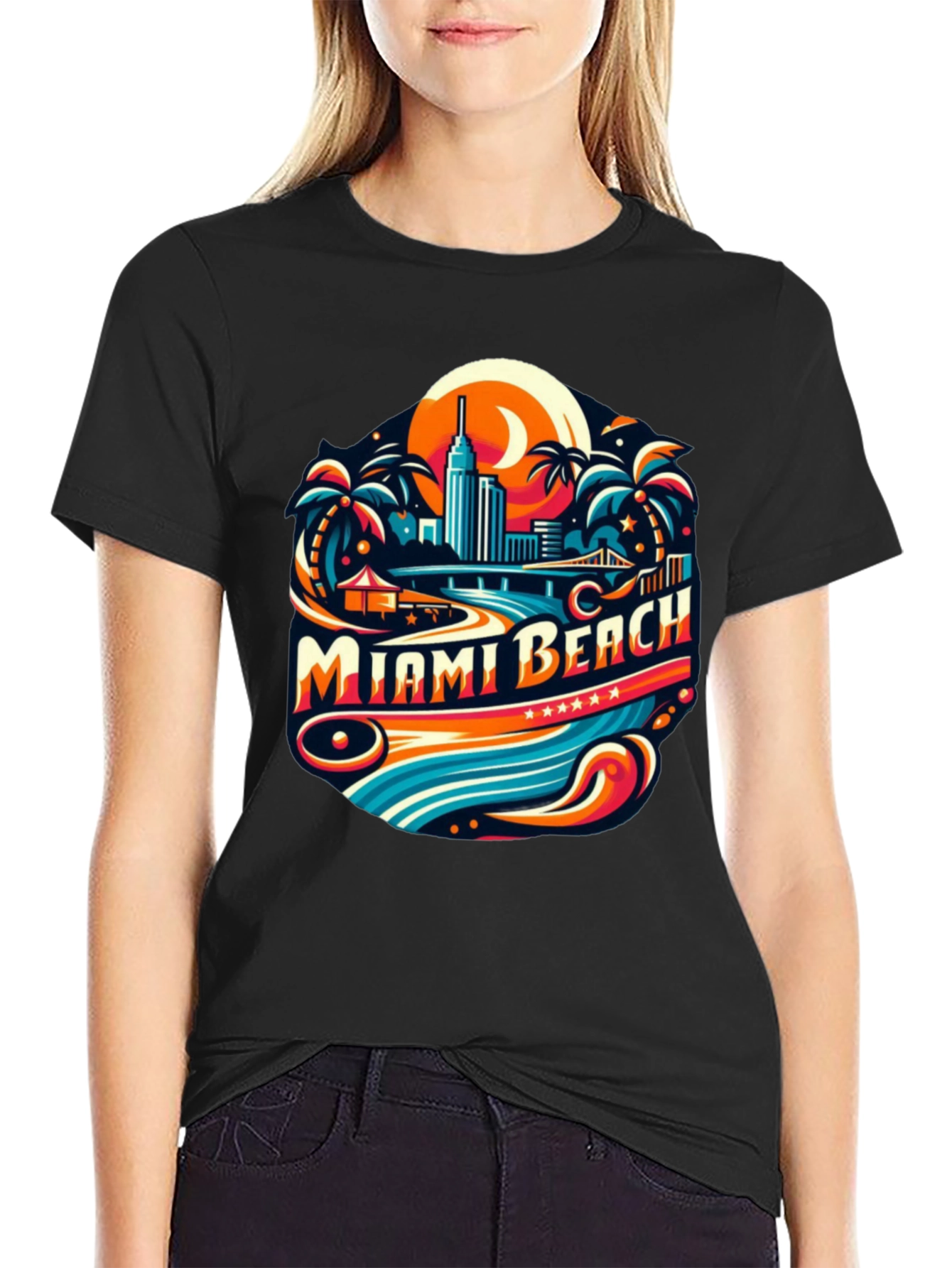 Miami Beach Graphic T-Shirt - Retro Style