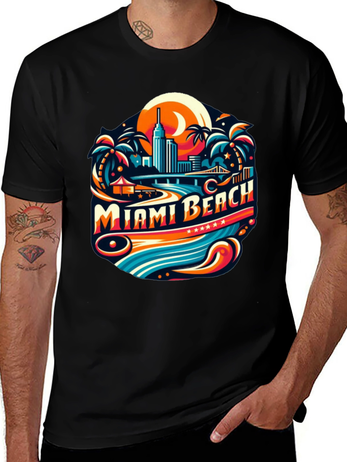 Miami Beach Graphic T-Shirt - Retro Style