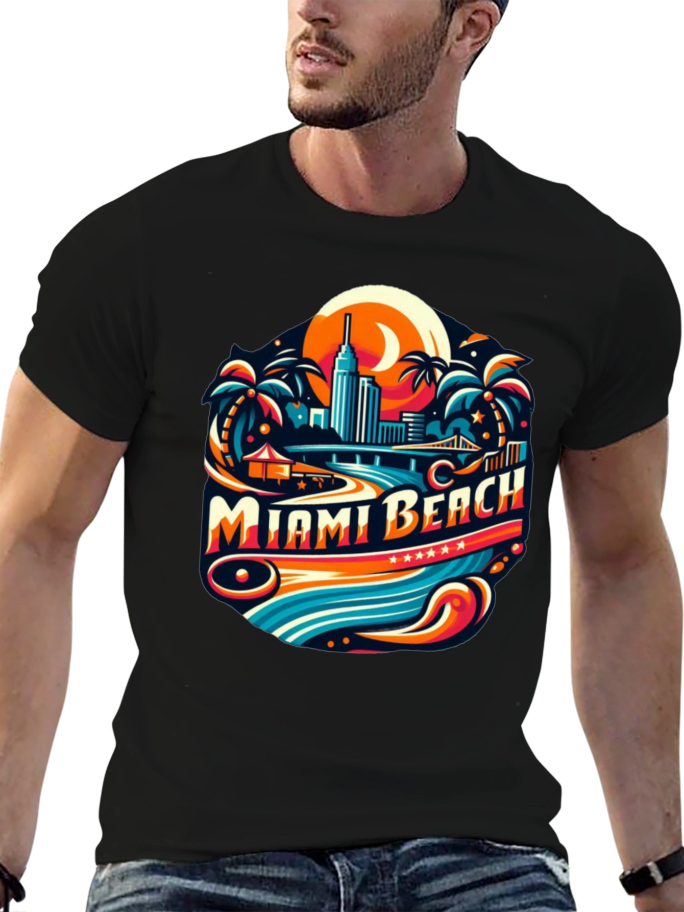 Miami Beach Graphic T-Shirt - Retro Style