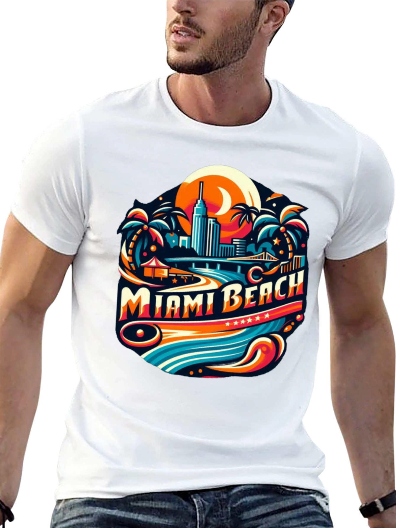 Miami Beach Graphic T-Shirt - Retro Style