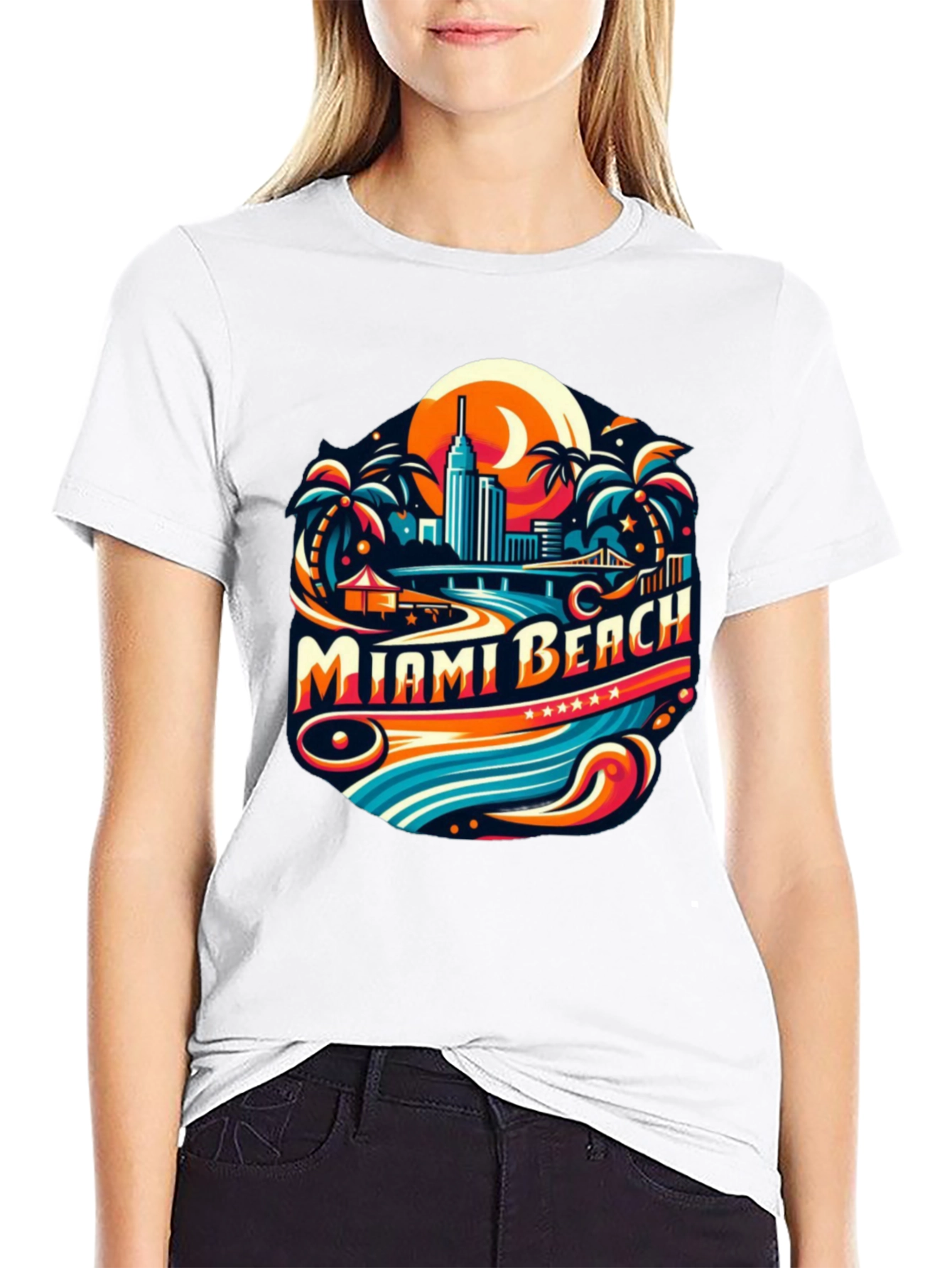 Miami Beach Graphic T-Shirt - Retro Style