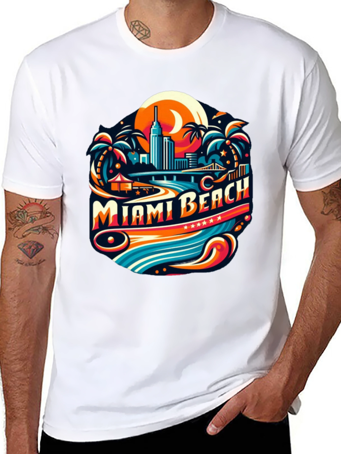 Miami Beach Graphic T-Shirt - Retro Style