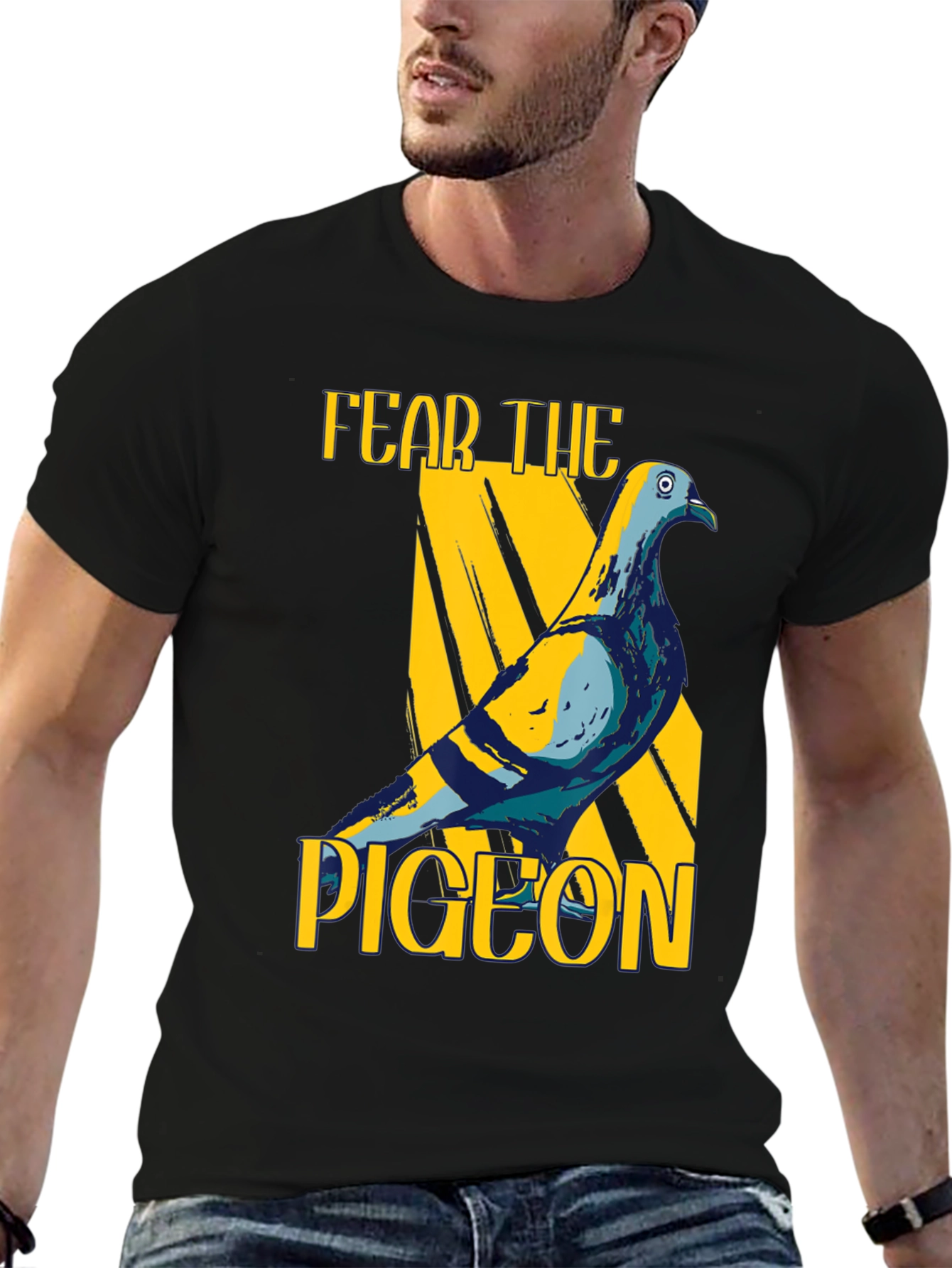 Fear The Pigeon Graphic T-Shirt - Black
