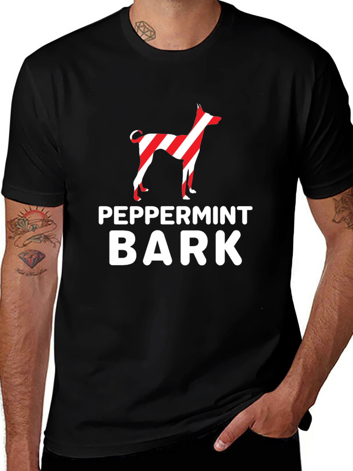 Peppermint Bark Dog Graphic Tee - Holiday Style