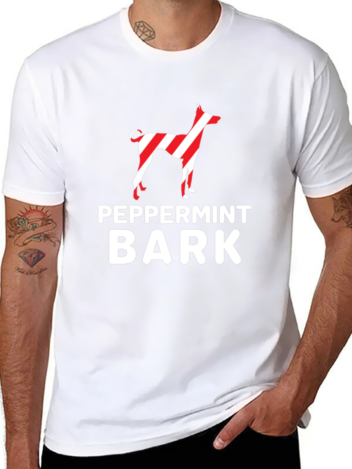 Peppermint Bark Dog Graphic Tee - Holiday Style