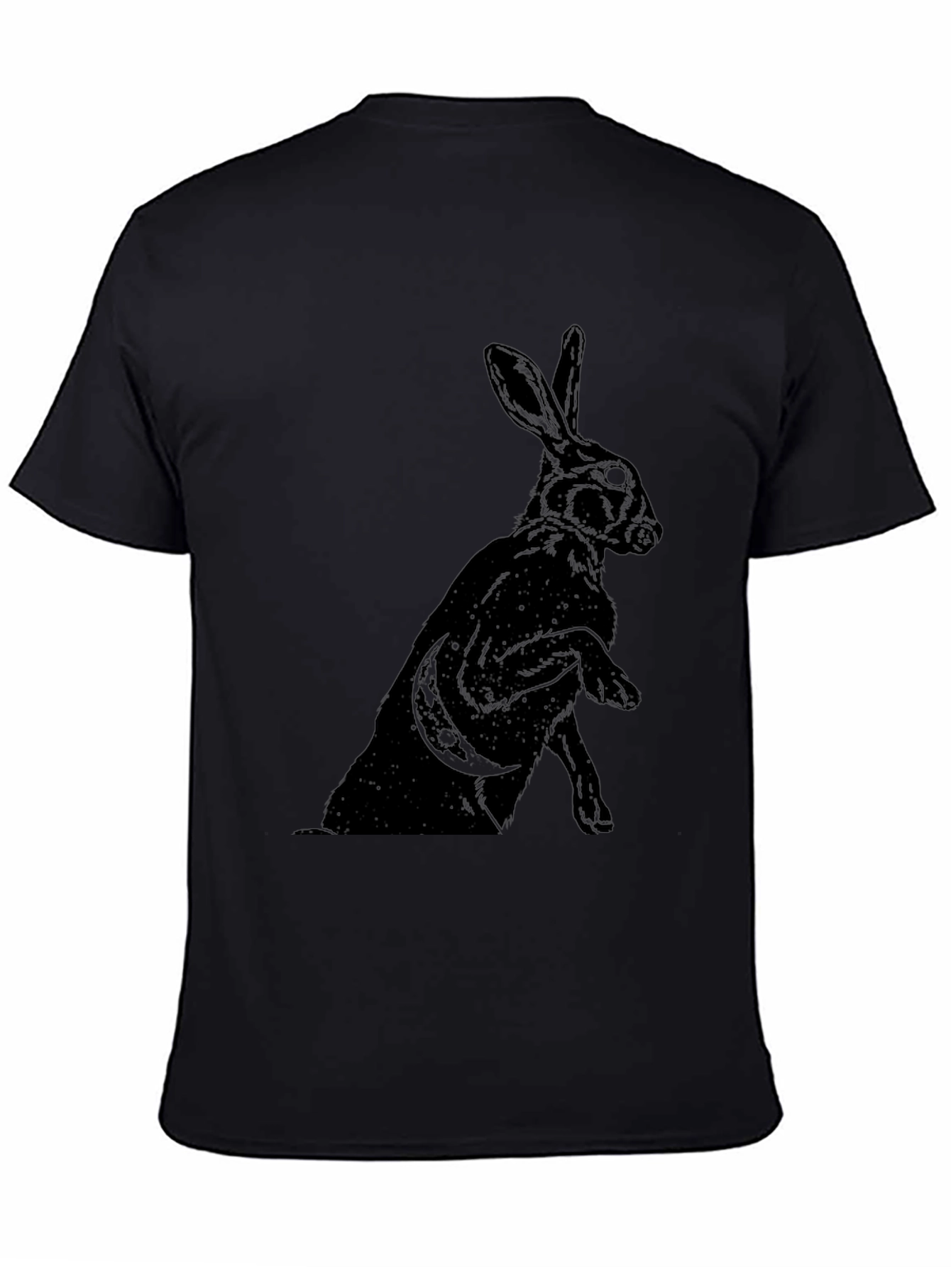 Mystic Rabbit Graphic Tee - Black Cotton