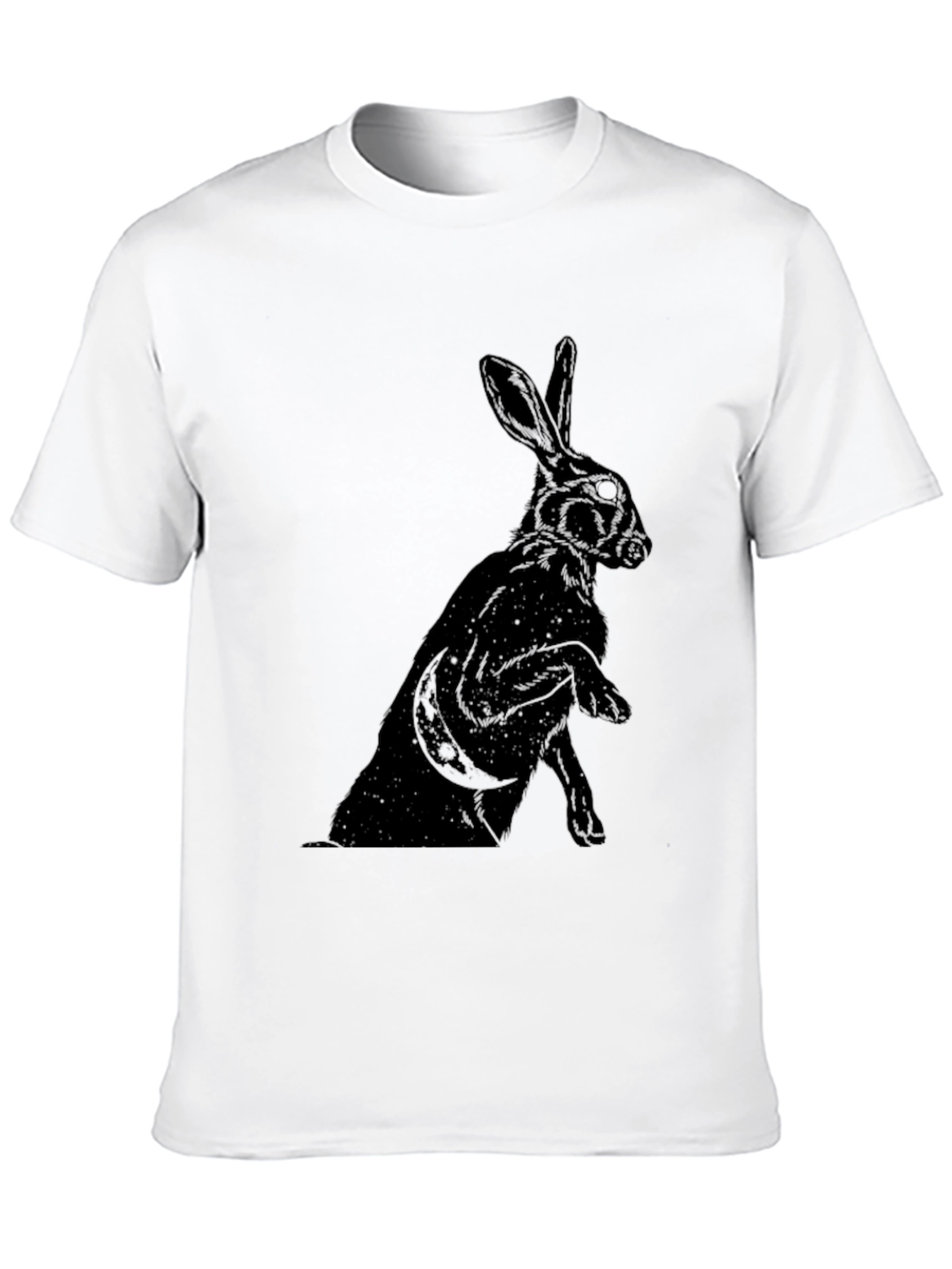 Mystic Rabbit Graphic Tee - Black Cotton