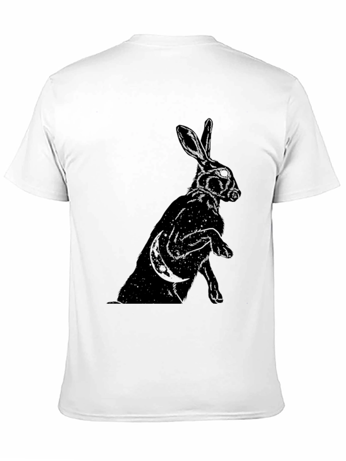 Mystic Rabbit Graphic Tee - Black Cotton