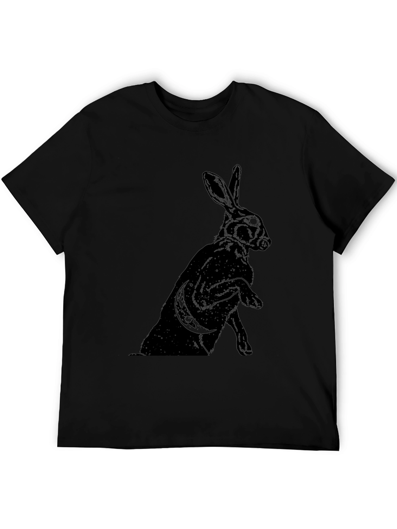Mystic Rabbit Graphic Tee - Black Cotton
