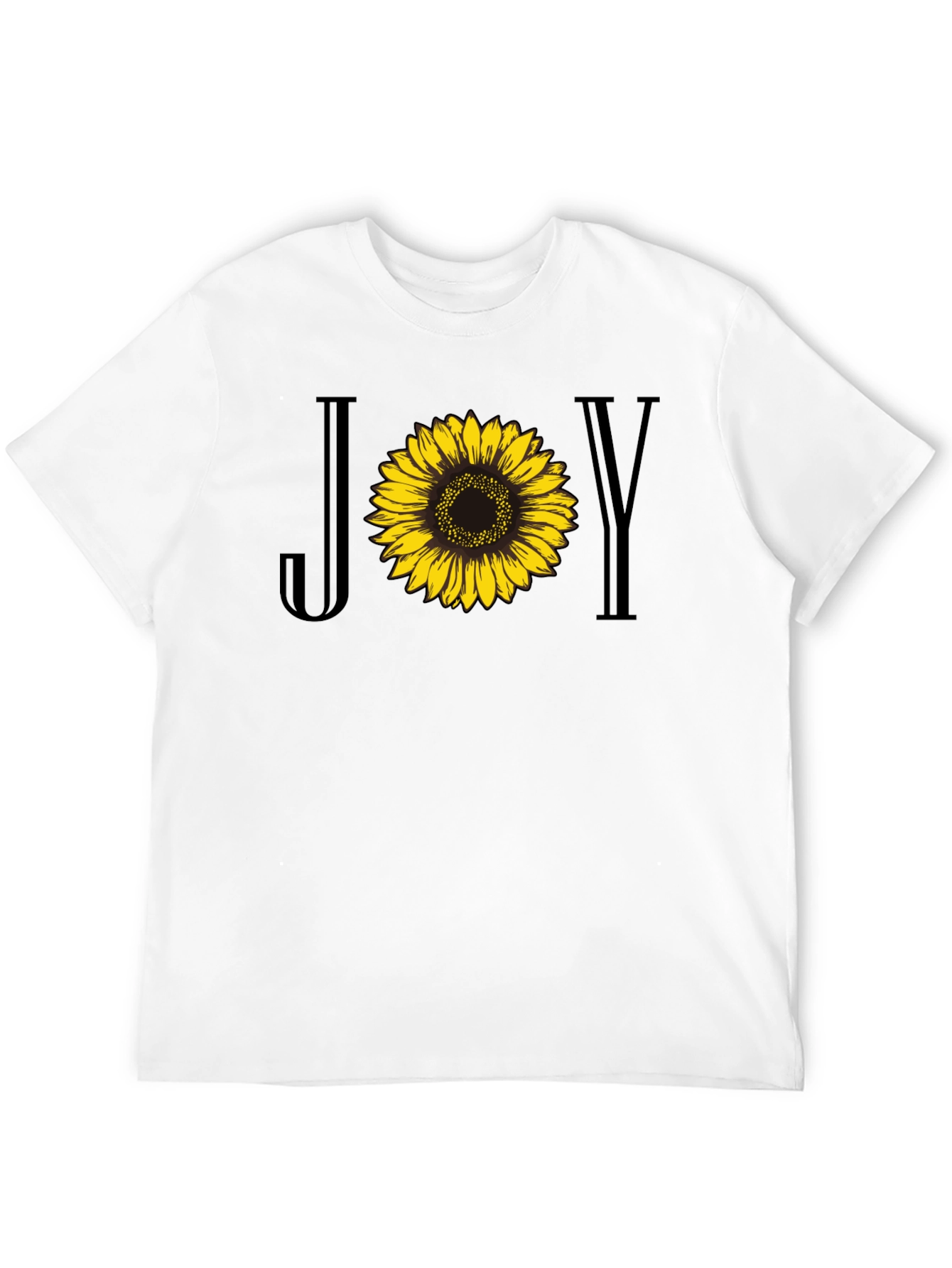 Joy Sunflower Graphic Tee - Black Cotton Blend