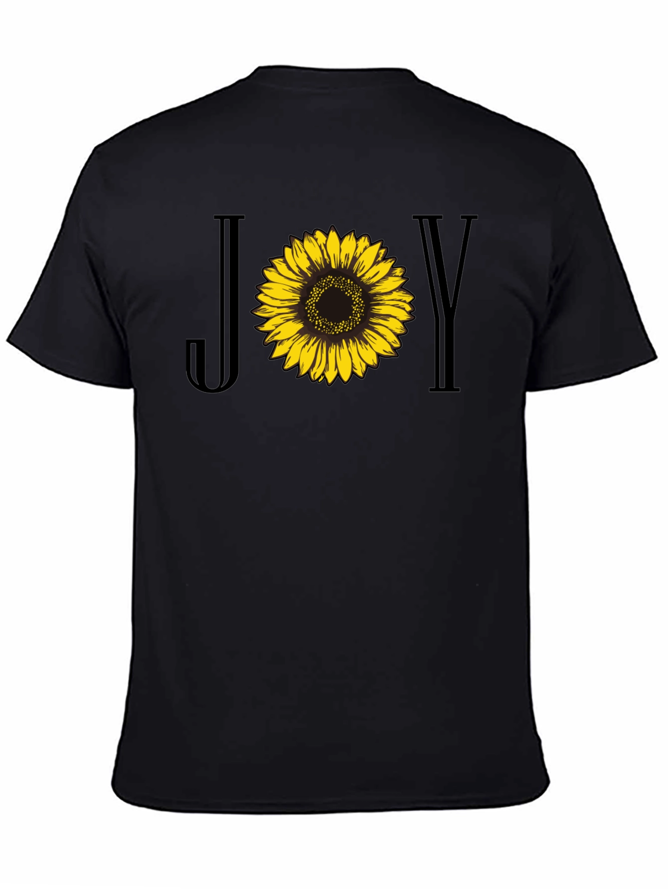 Joy Sunflower Graphic Tee - Black Cotton Blend