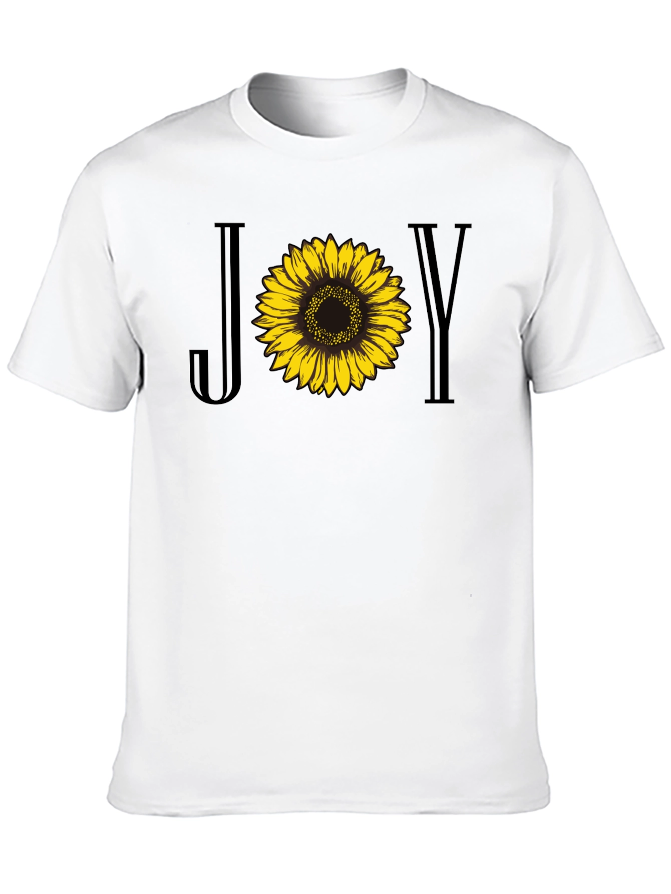 Joy Sunflower Graphic Tee - Black Cotton Blend