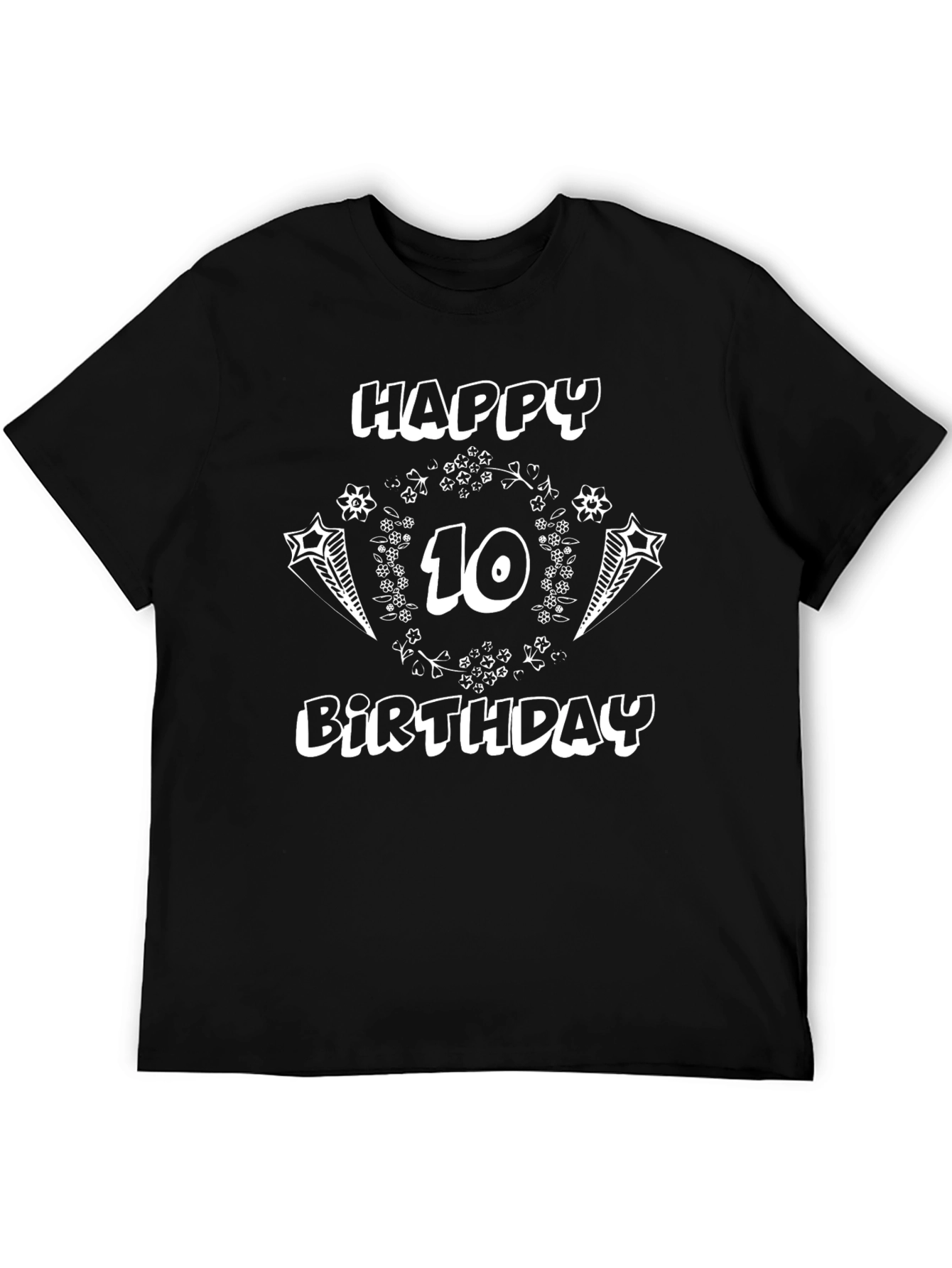 Happy 10th Birthday Black T-Shirt