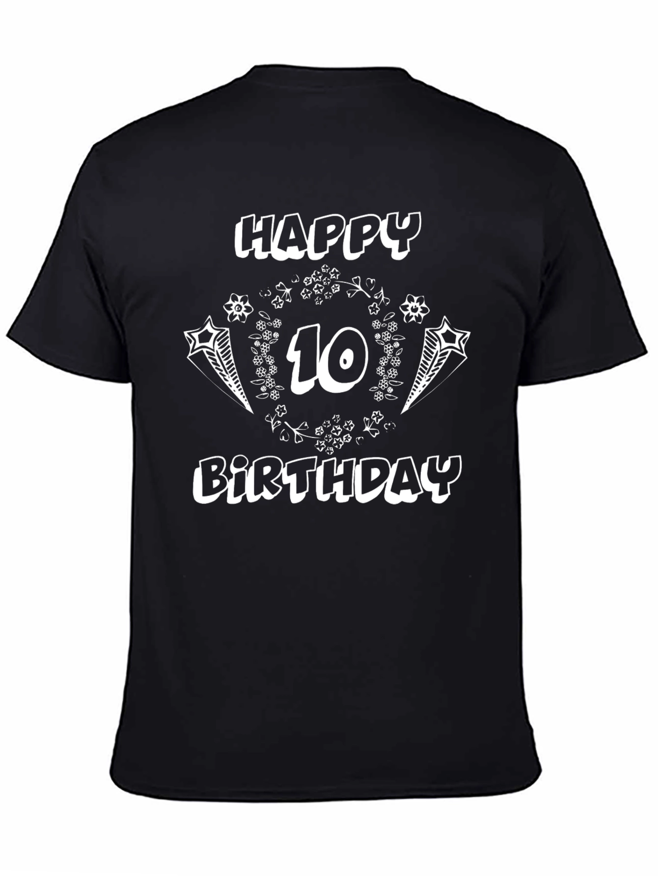 Happy 10th Birthday Black T-Shirt