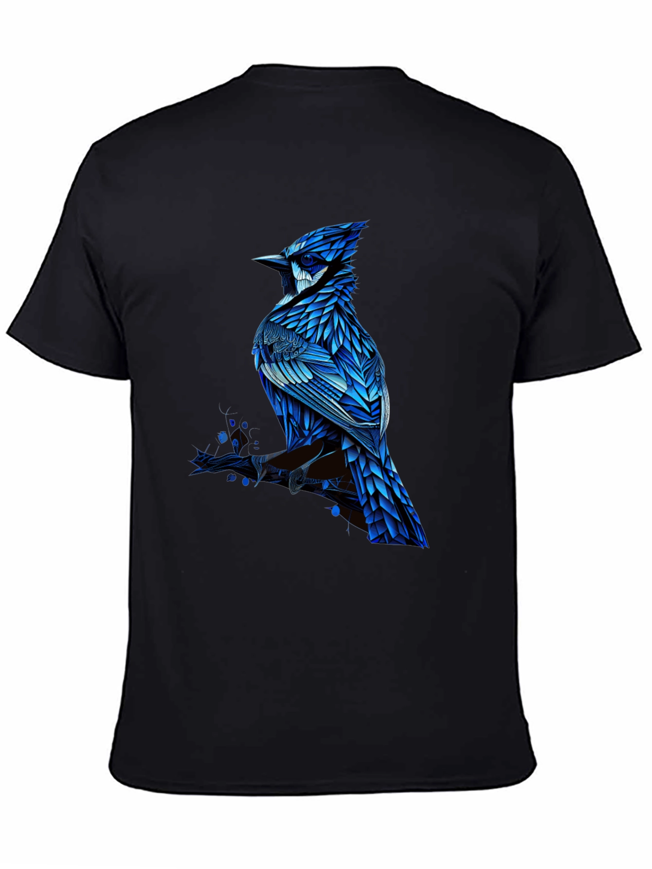 Blue Jay Graphic Print Black T-Shirt