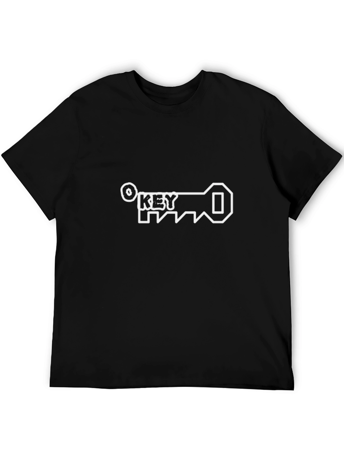 Black T-Shirt with Key Graphic