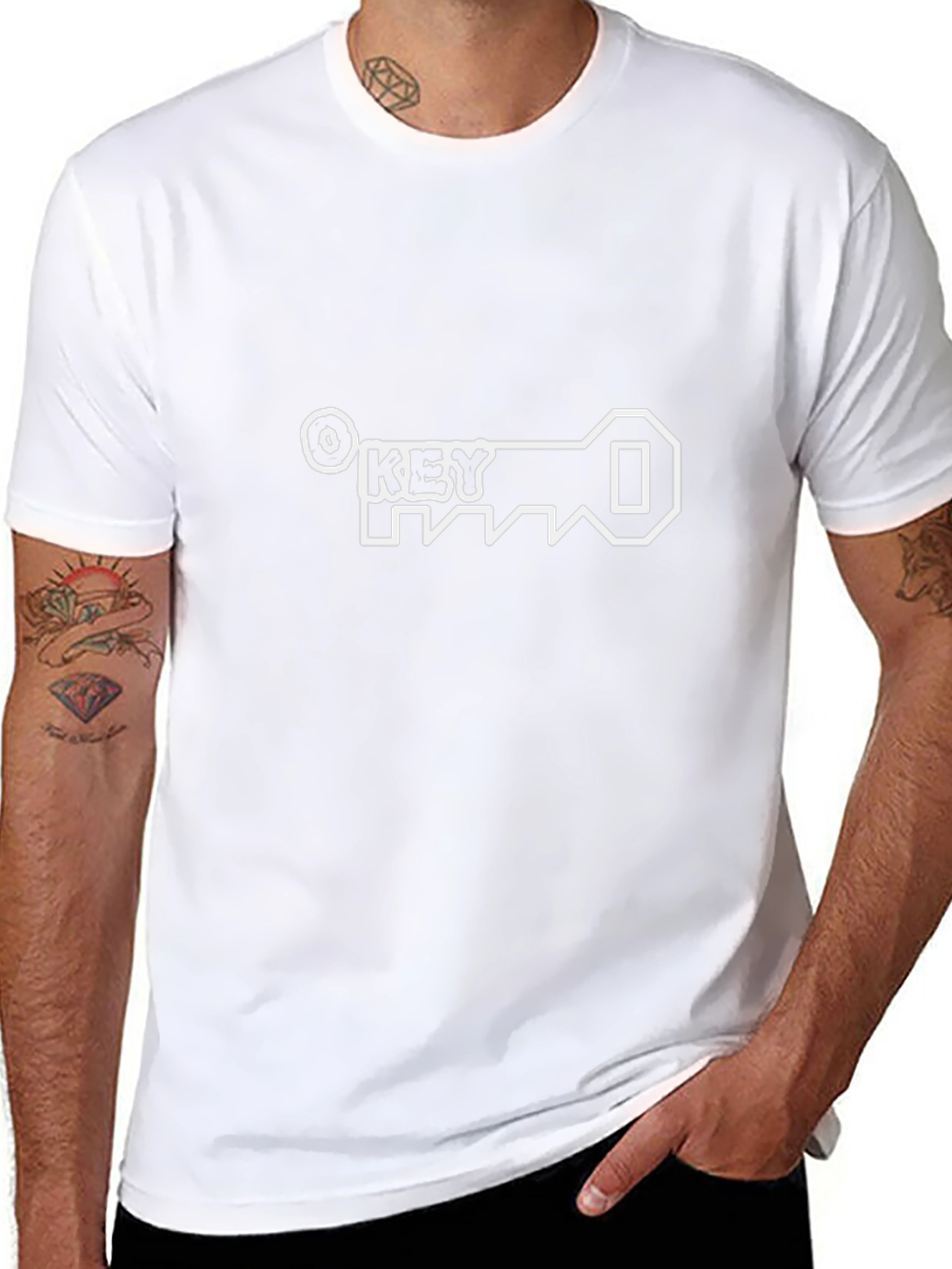 Black T-Shirt with Key Graphic